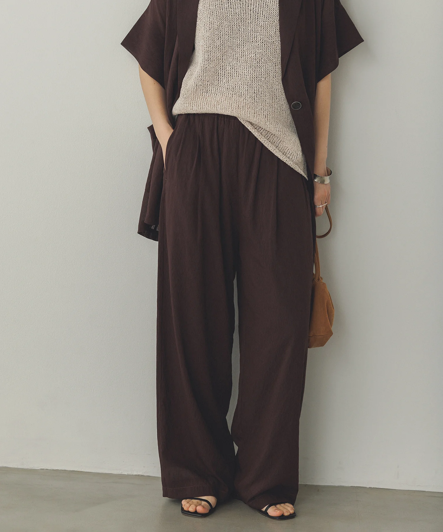 シアー ストレートパンツ