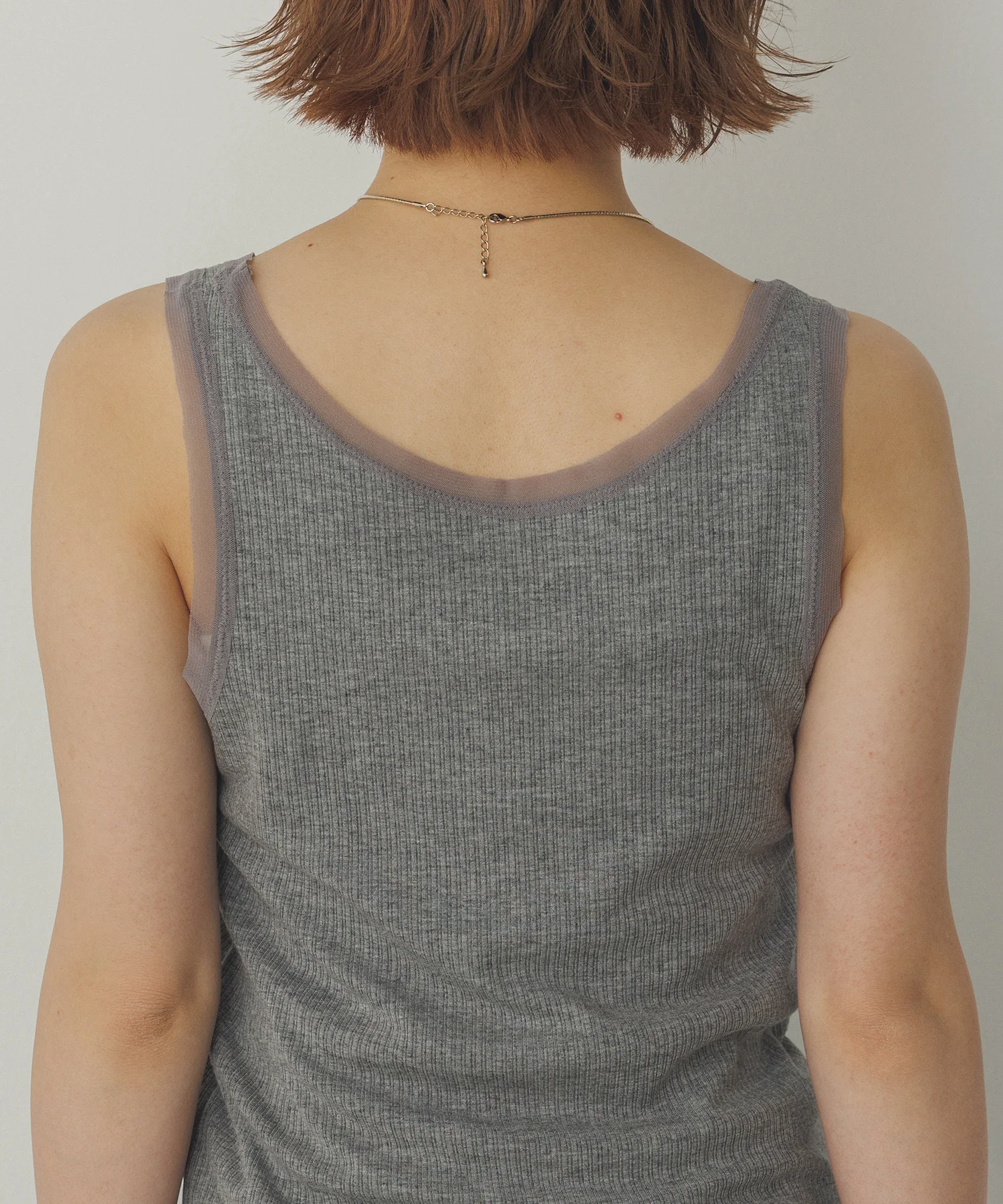 前後2WAY リブチュールタンクトップ