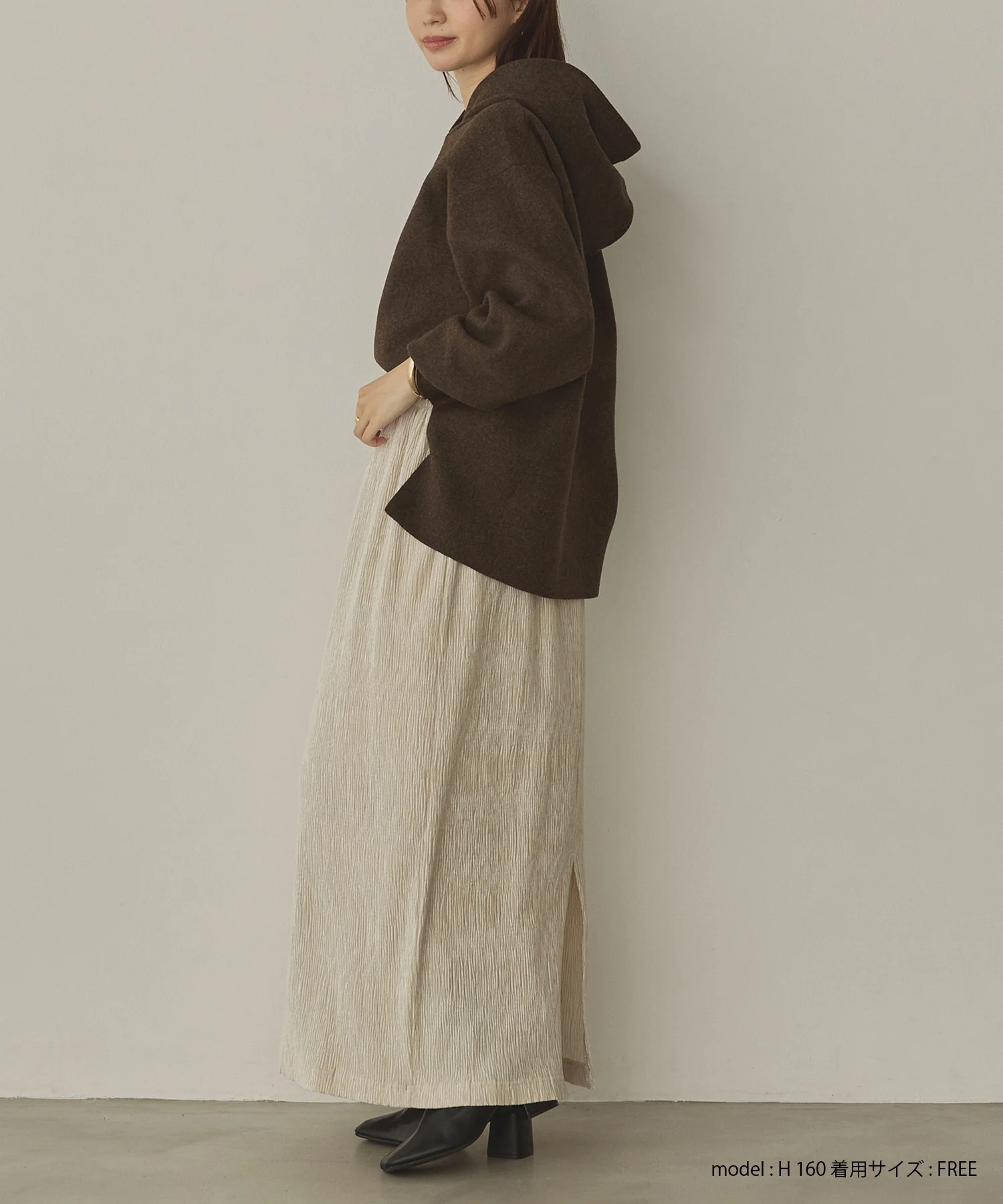 ニット フードパーカー