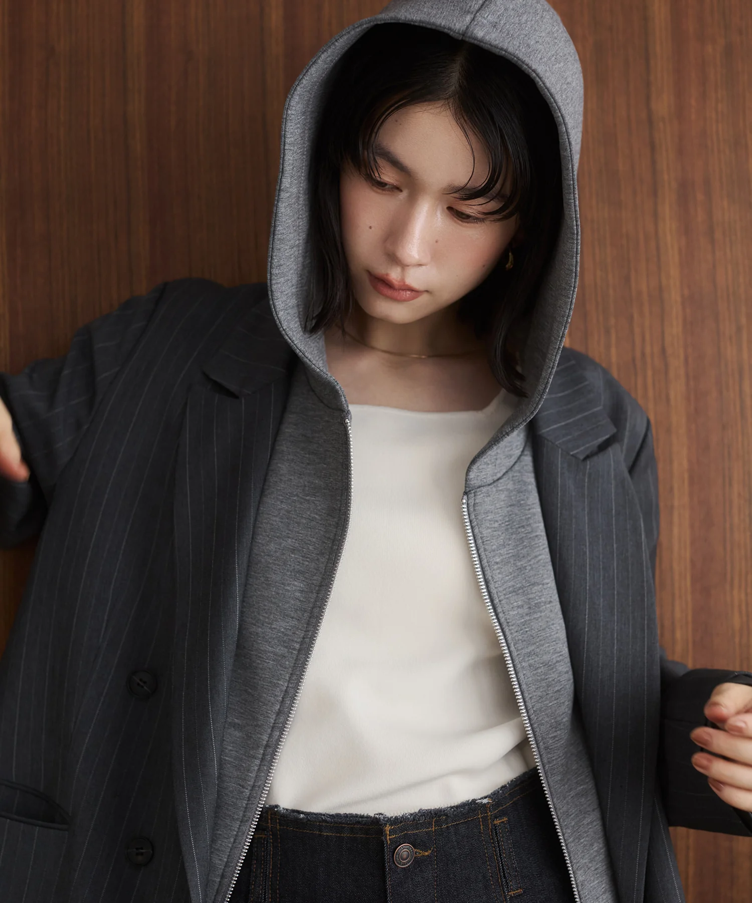 ストライプ ダブルジャケット