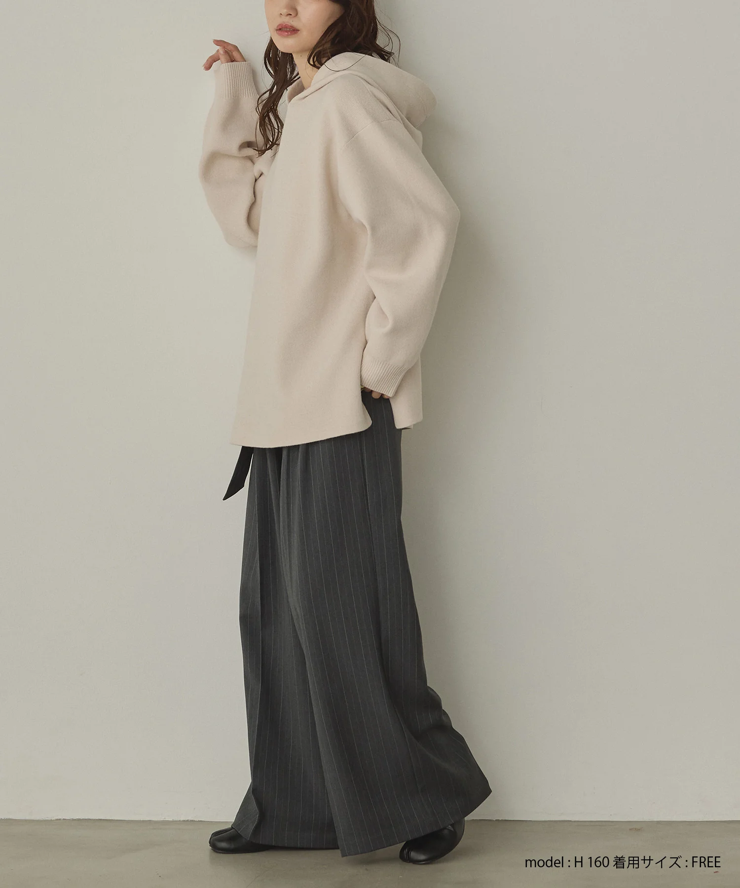 ニット フードパーカー