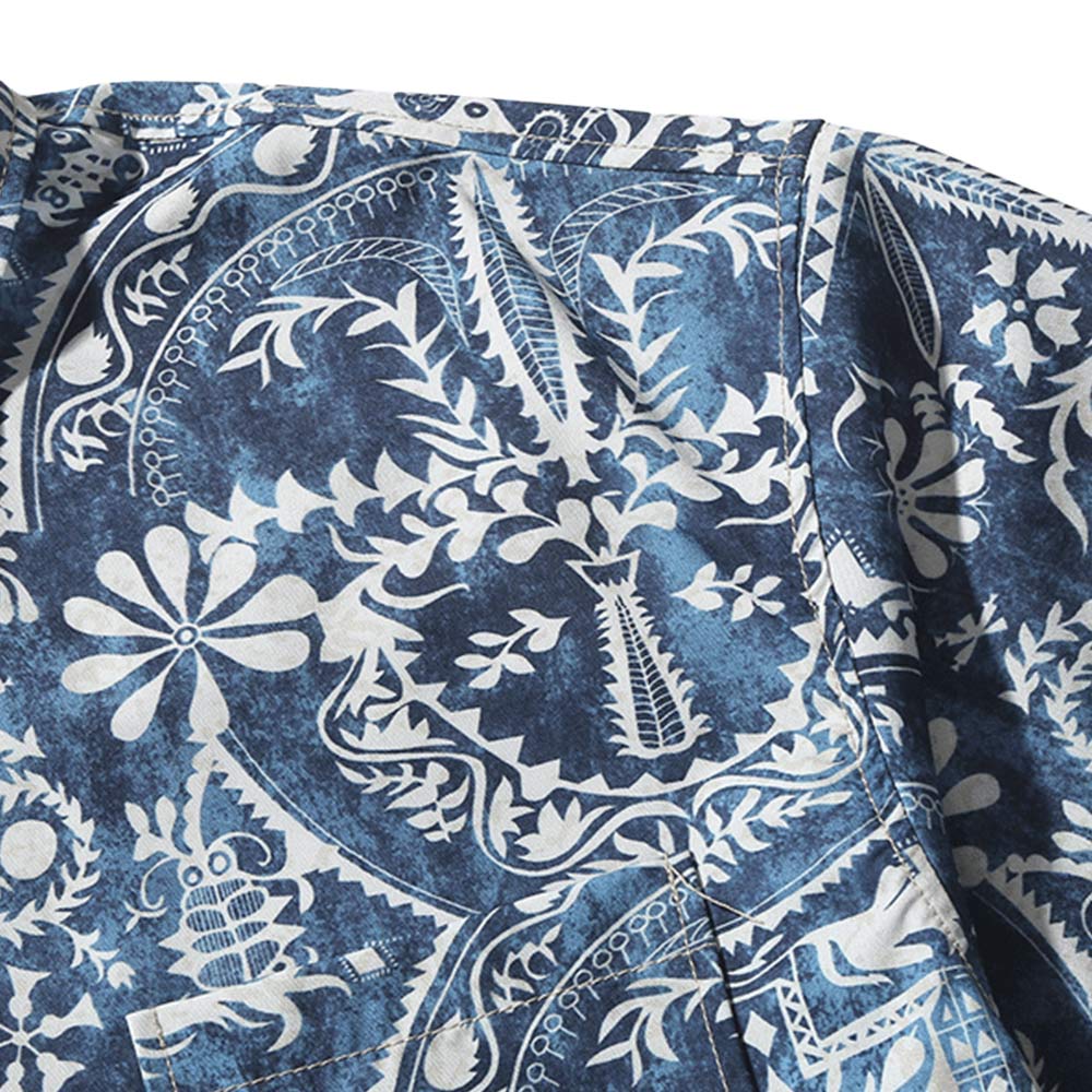 レトロ風プリントメンズ夏シャツ半袖