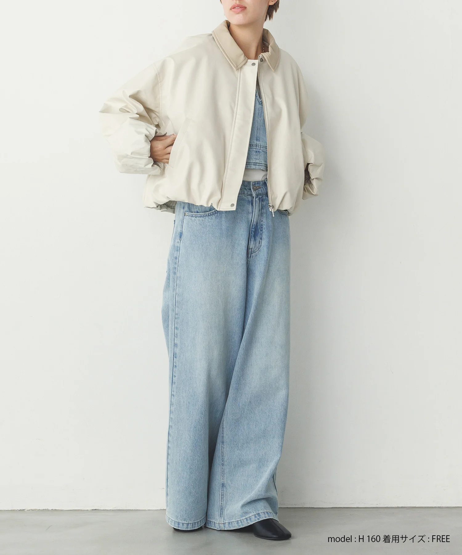 フェイクレザー バルーンブルゾン