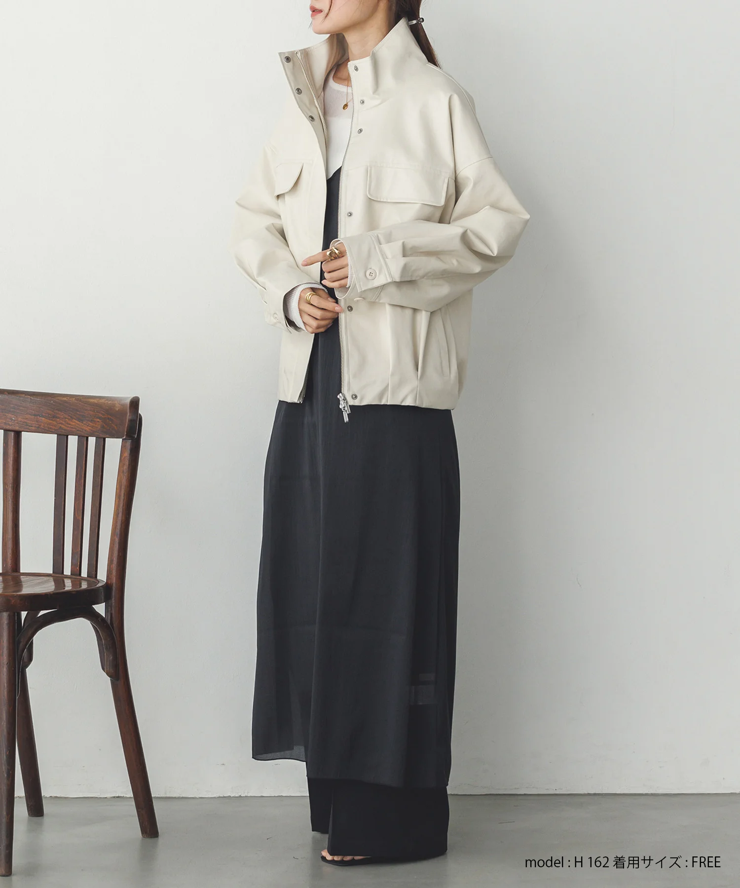 フェイクレザー オーバーブルゾン