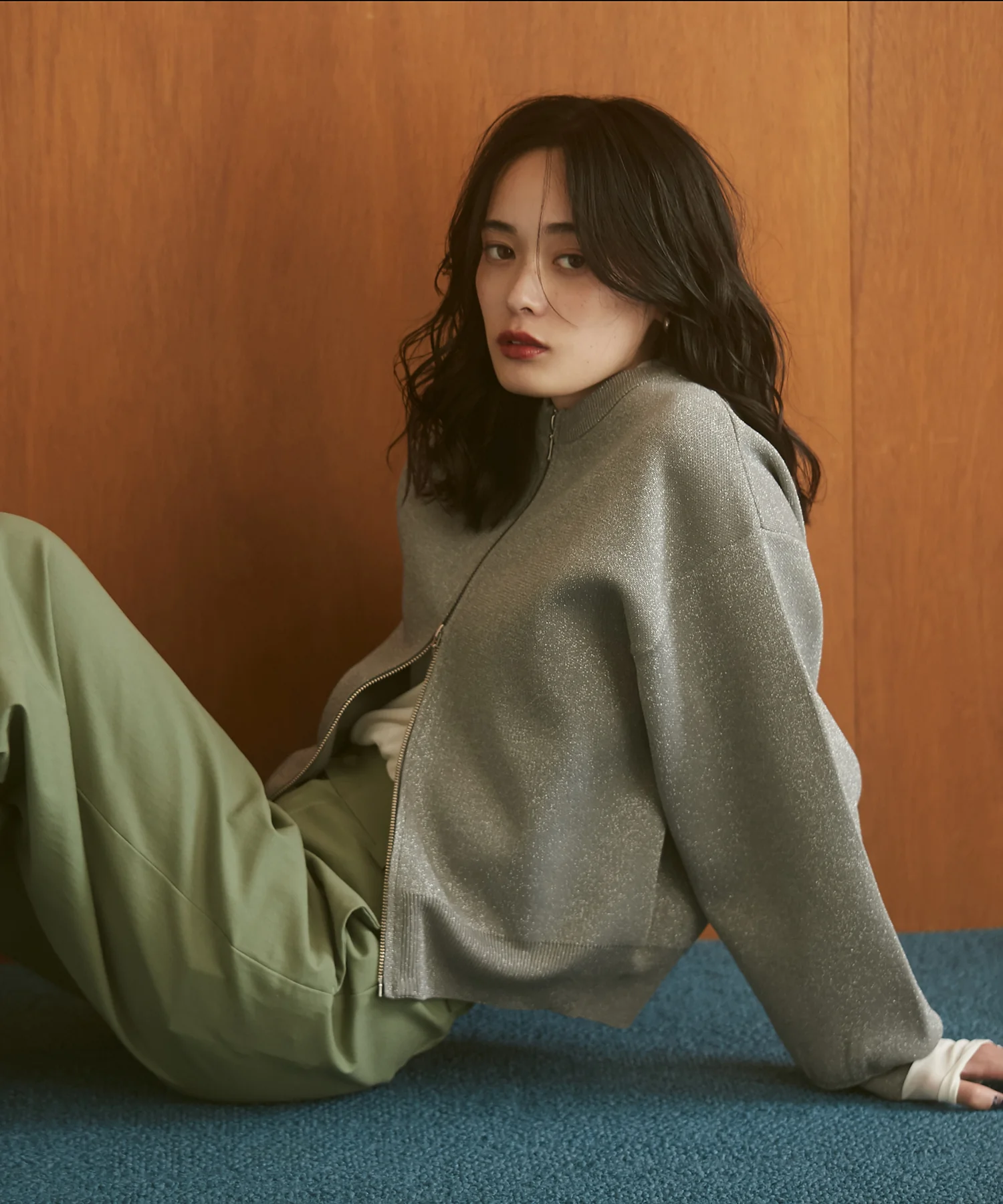 【WEB限定/別注】ジップショートカーディガン