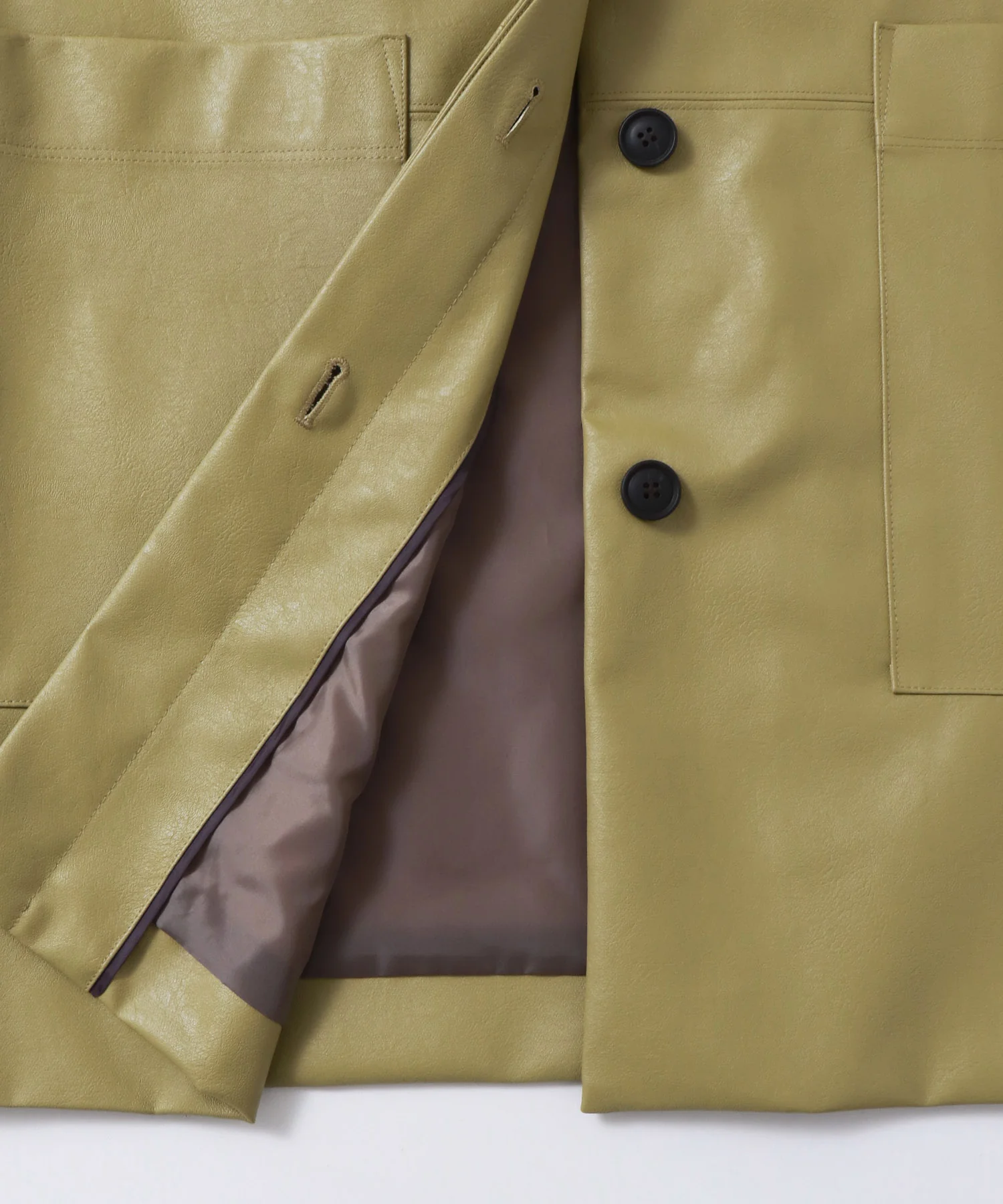 フェイクレザー オーバーコート