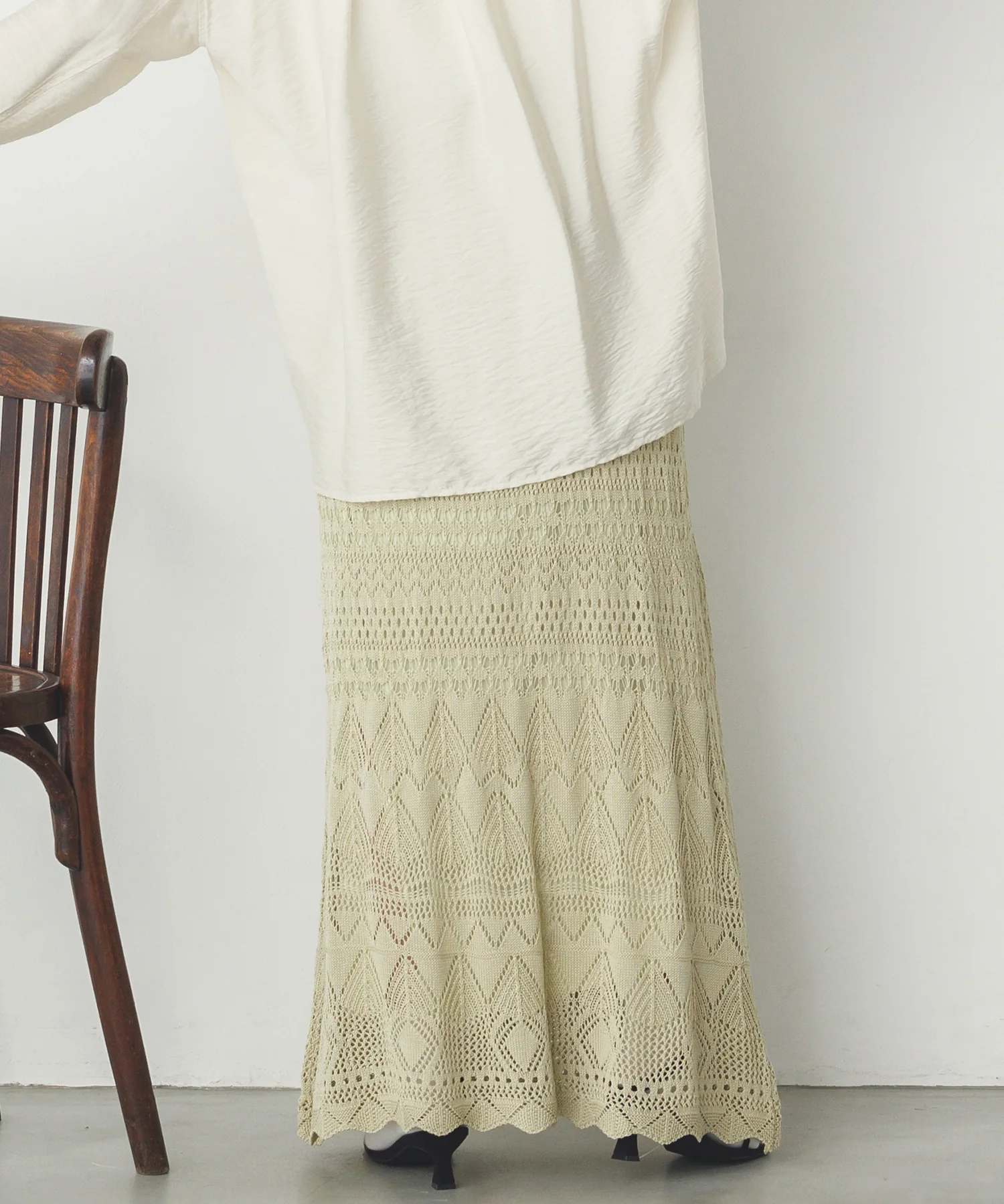 透かし編み ニットスカート