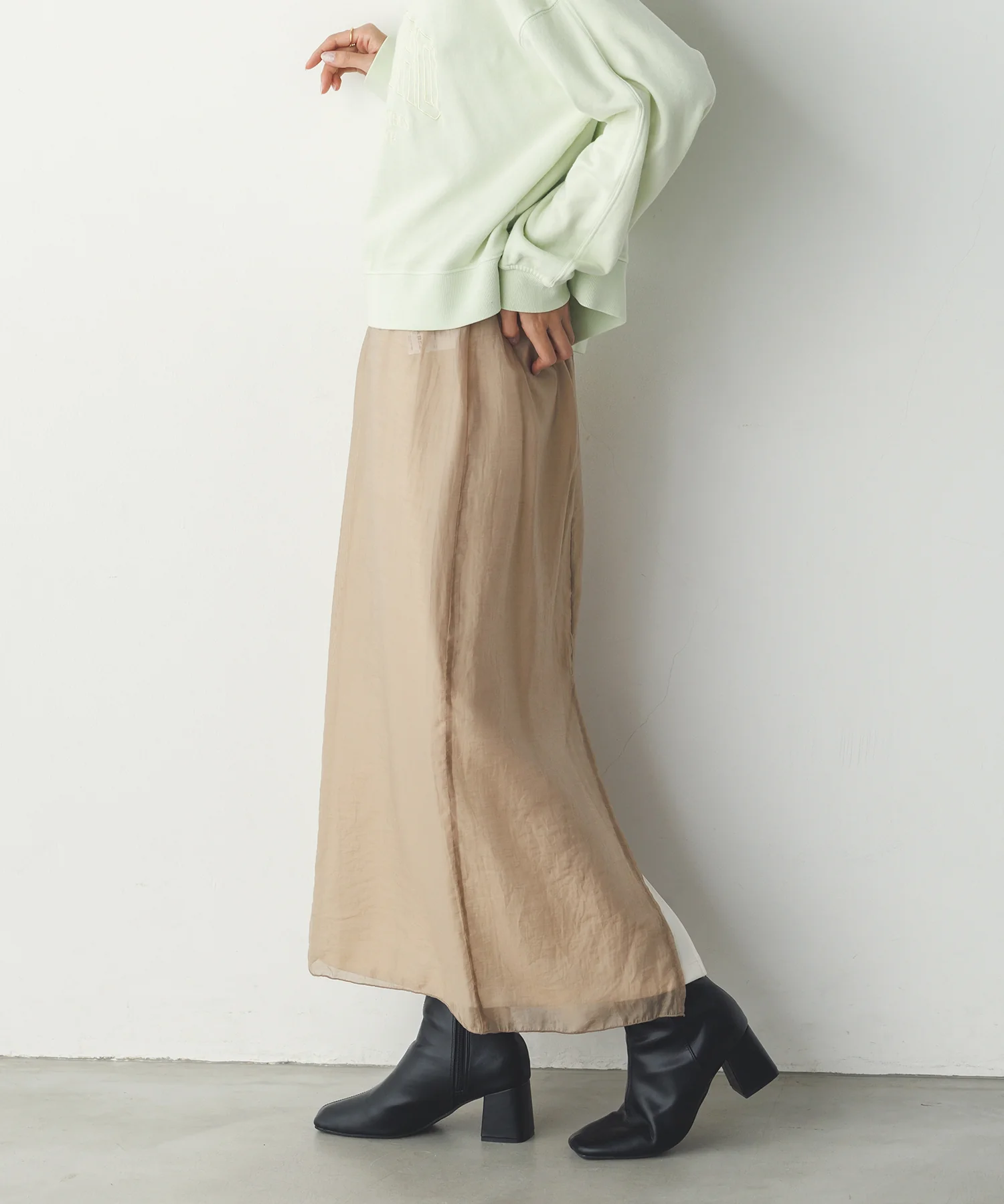 シアーポンチ レイヤードスカートセット