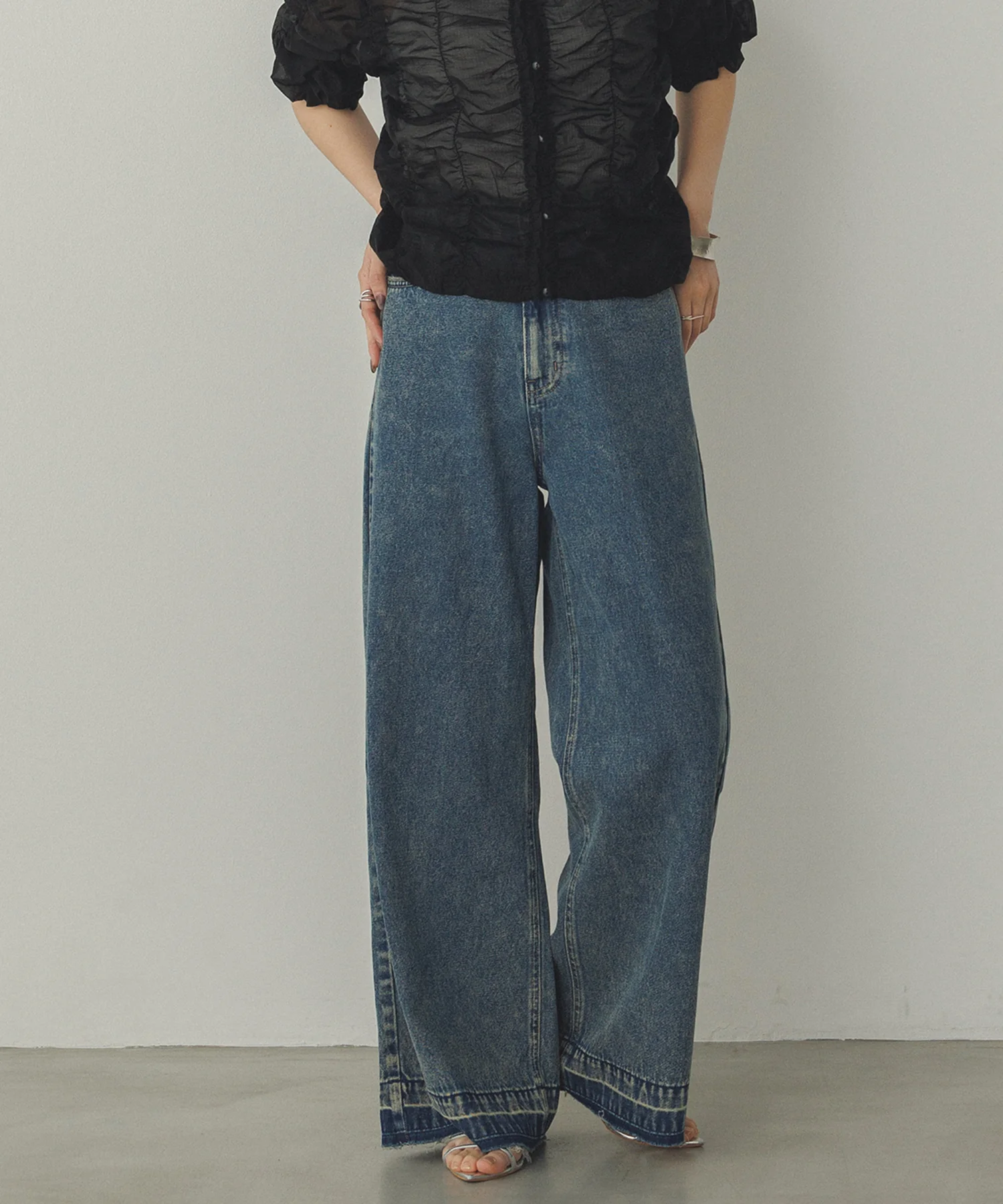 オーバーダイ デニムバギーパンツ