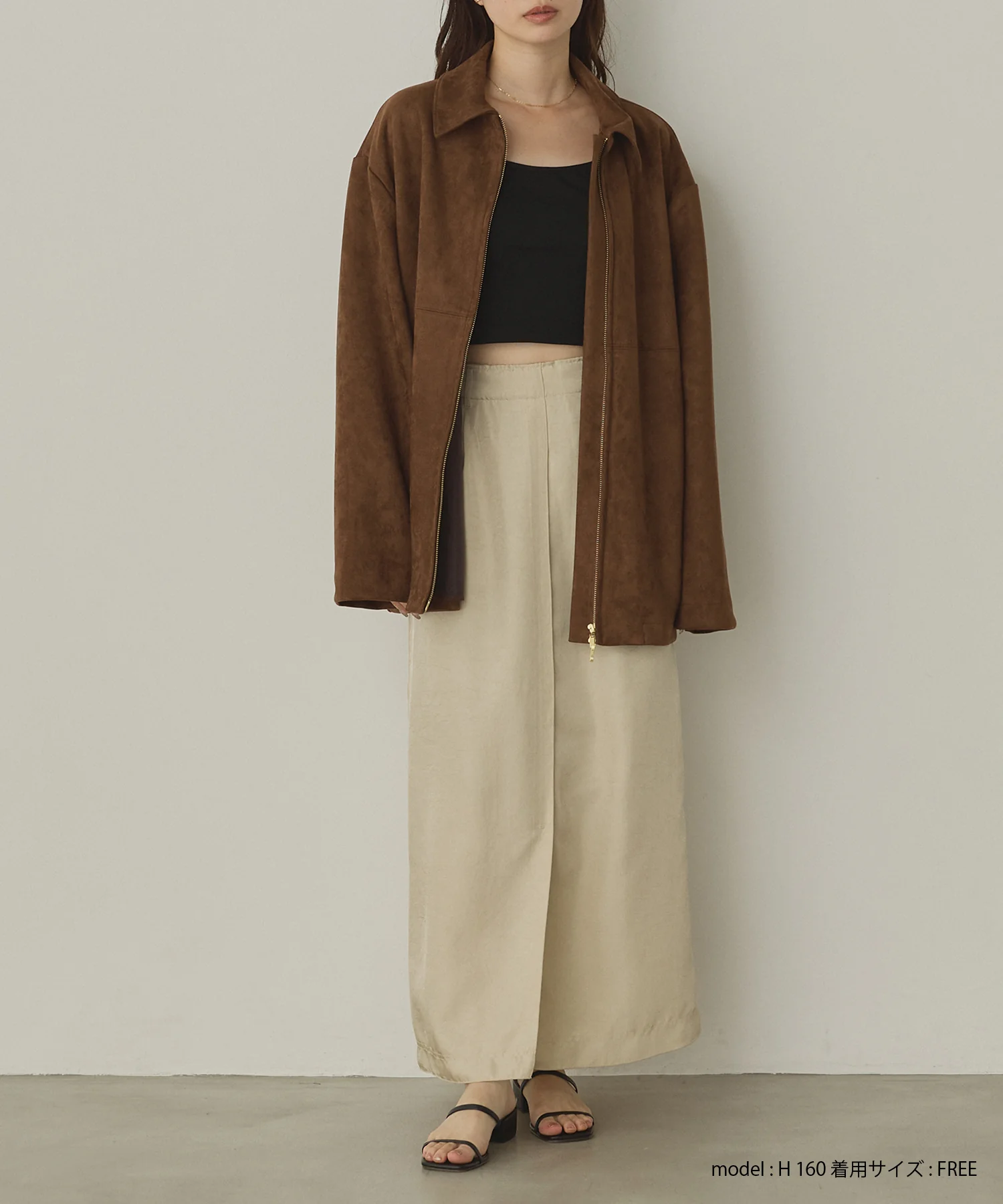 フェイクスウェード Wジップオーバーブルゾン