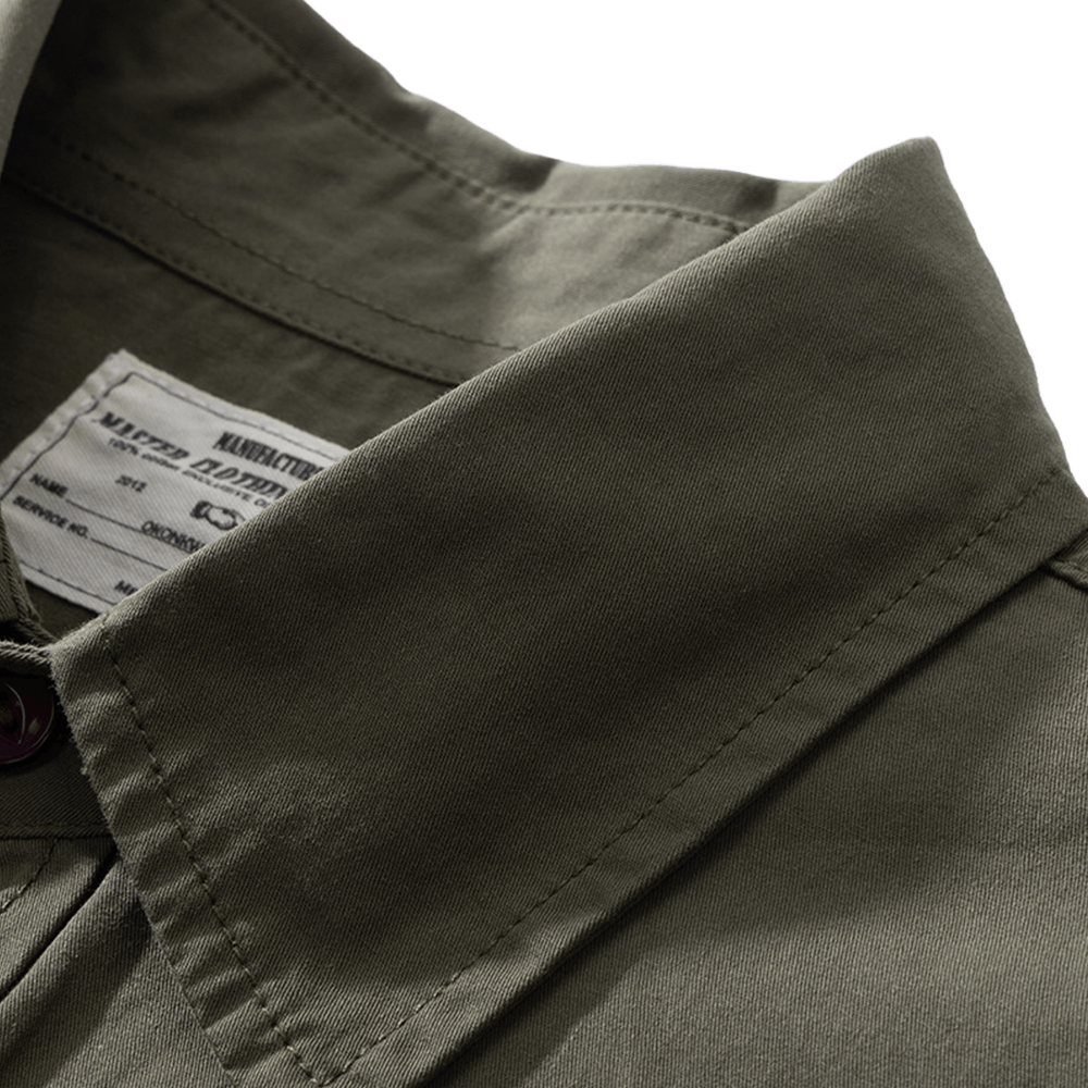 メンズコットンワークシャツ半袖夏