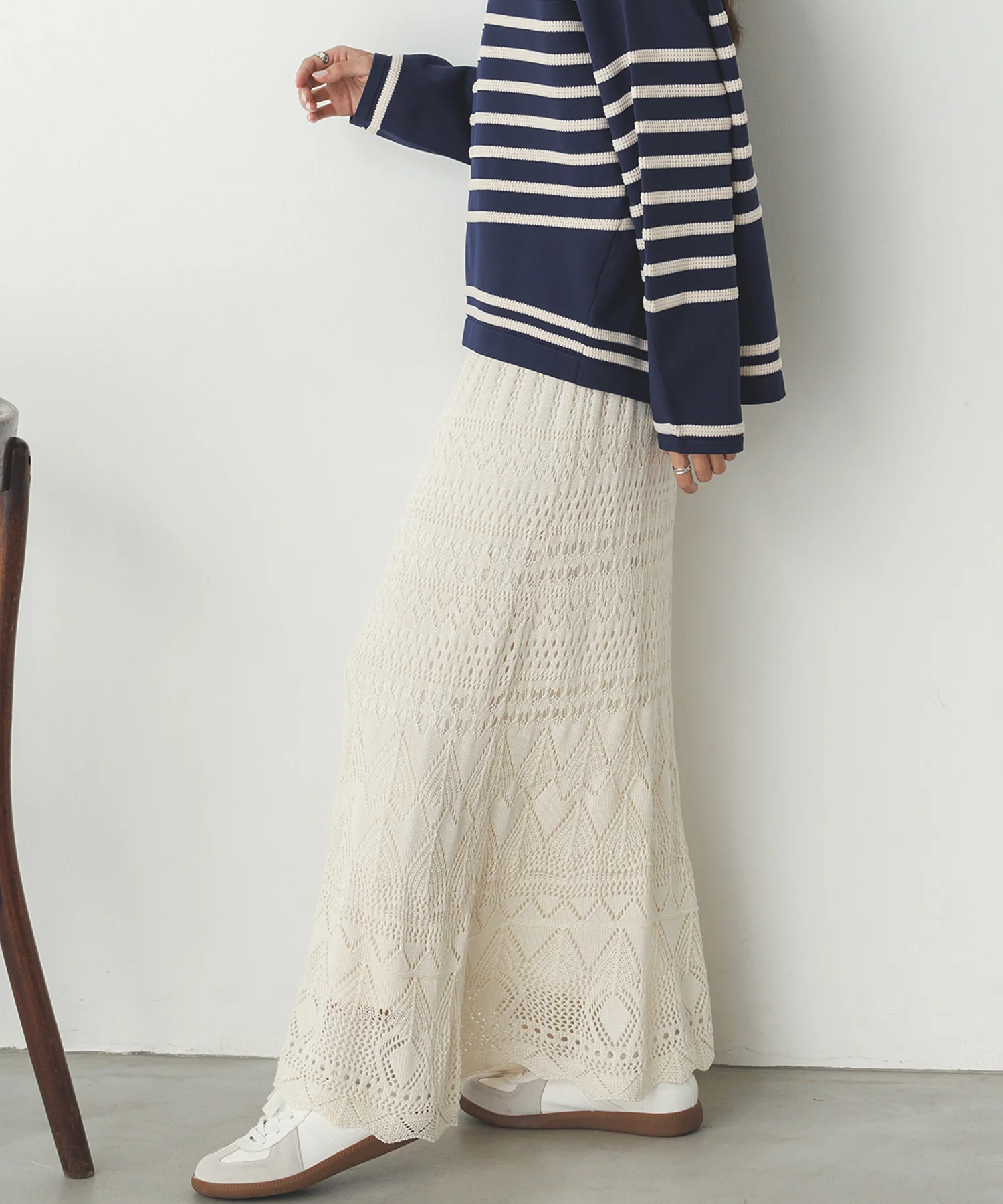 透かし編み ニットスカート