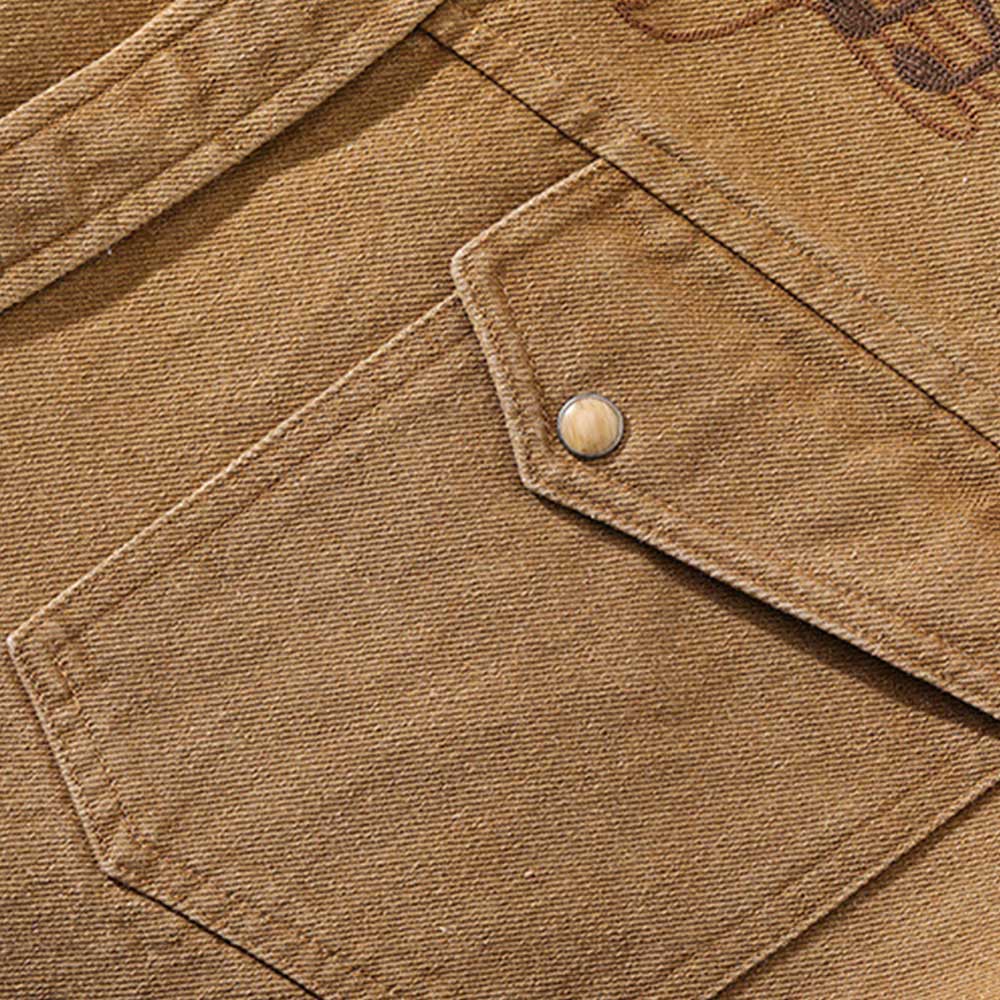 総刺繍　ブルースロックウエスタンシャツ