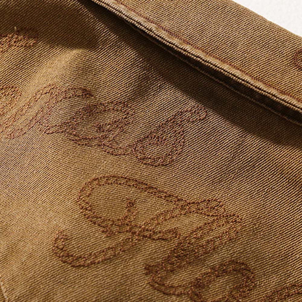 総刺繍　ブルースロックウエスタンシャツ