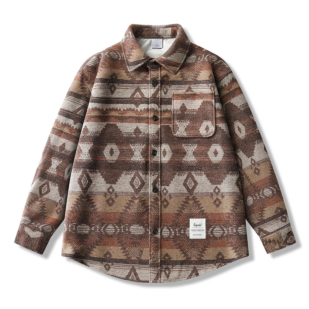 ナバホ柄先染め　ラシャシャツジャケット