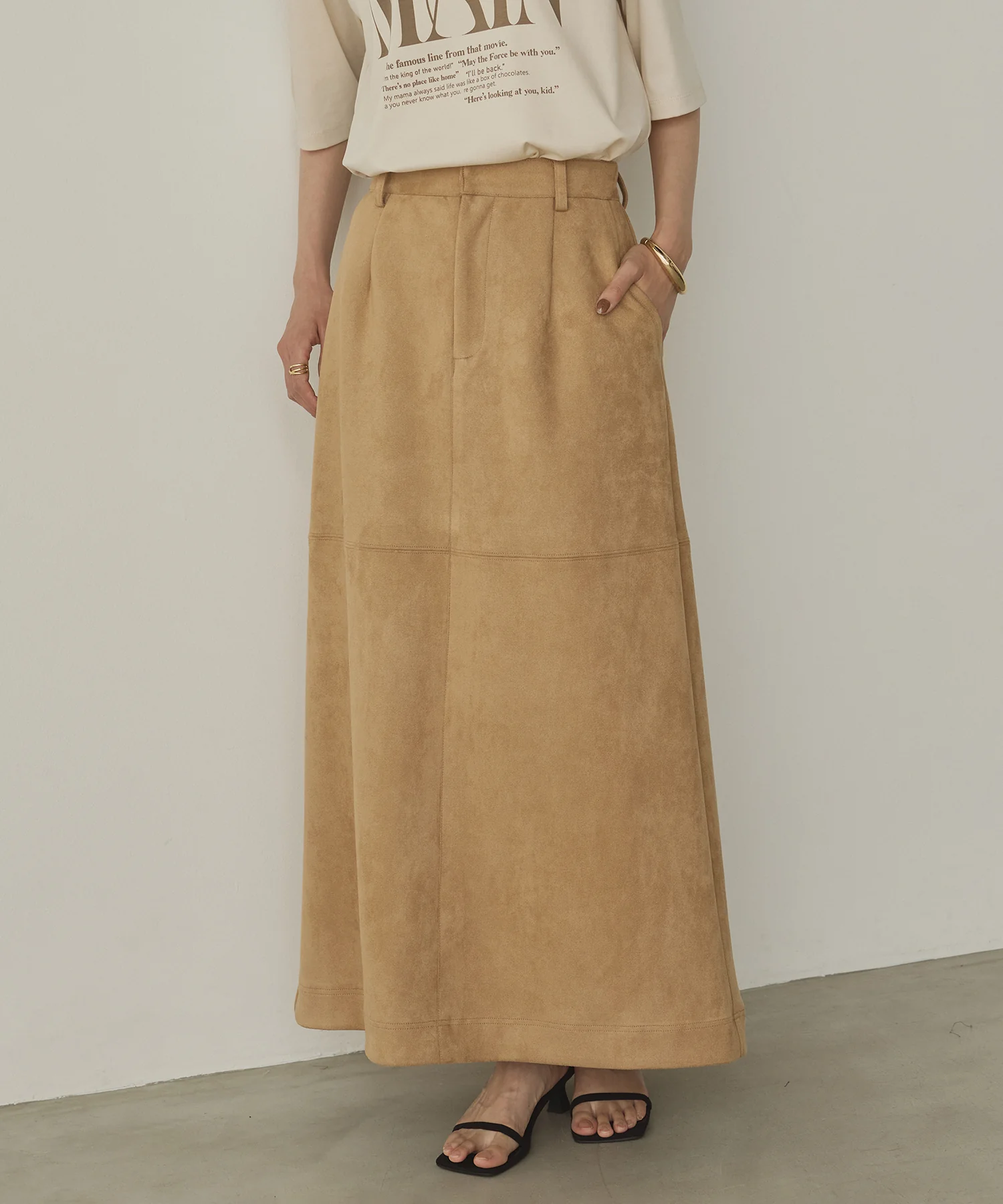 フェイクスウェード ロングスカート