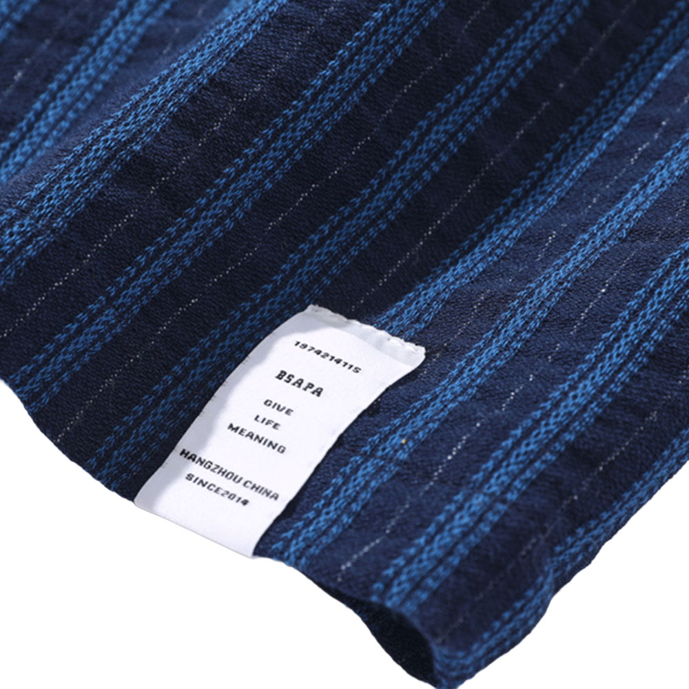 和風ストライプキューバ シャツ 半袖 