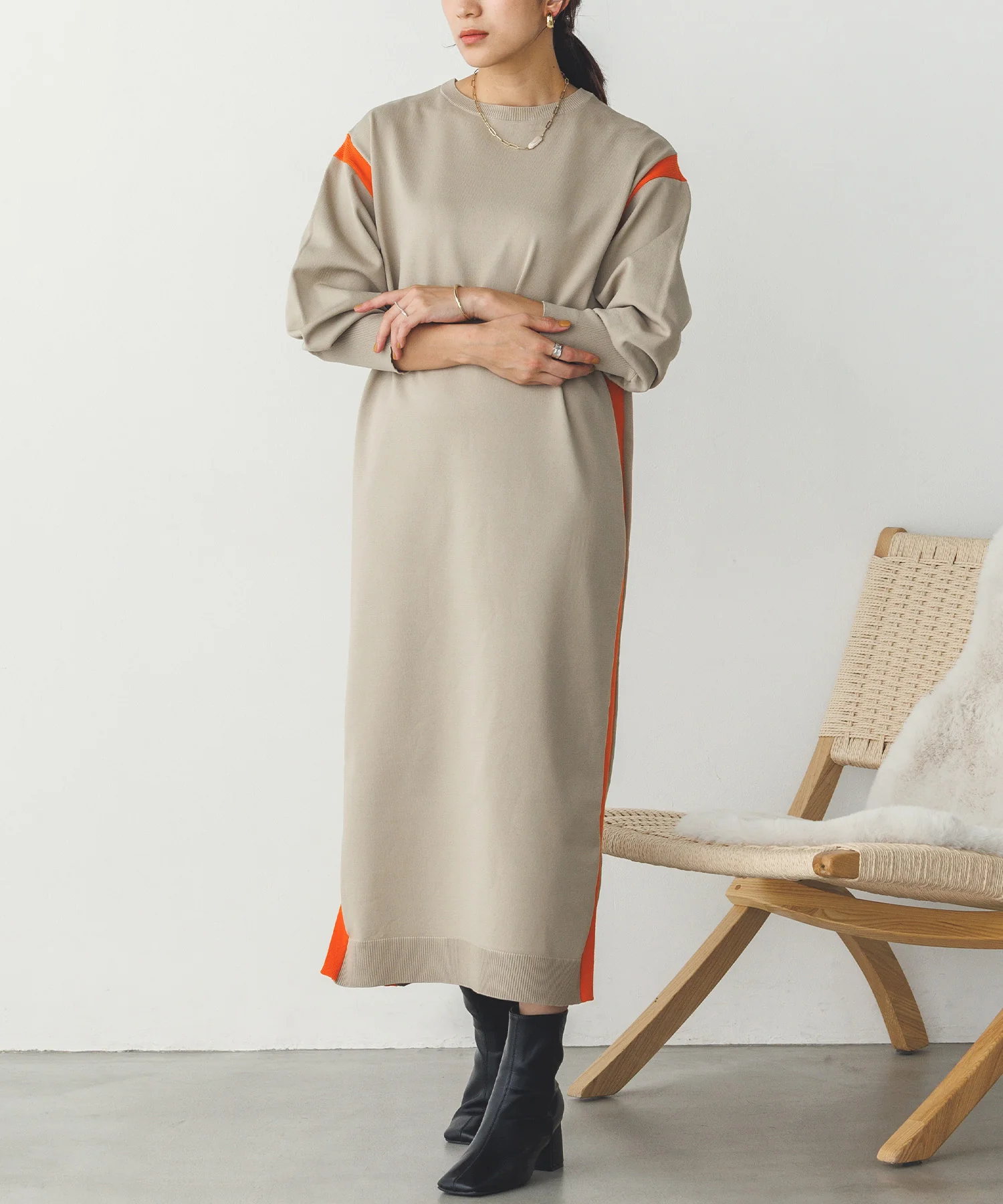 前後２WAY スウェットライクワンピース