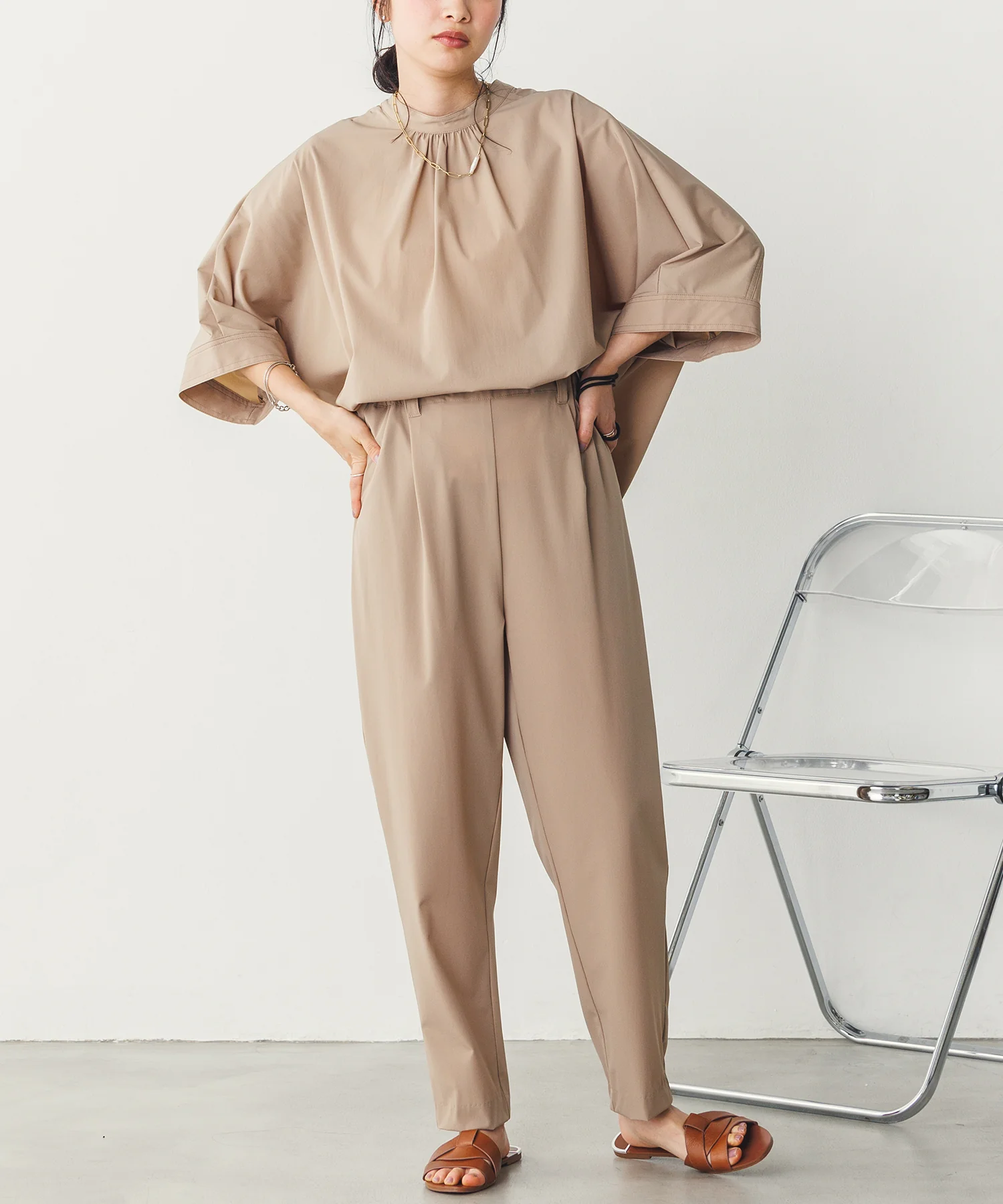 【新色追加】接触冷感テーパードパンツ