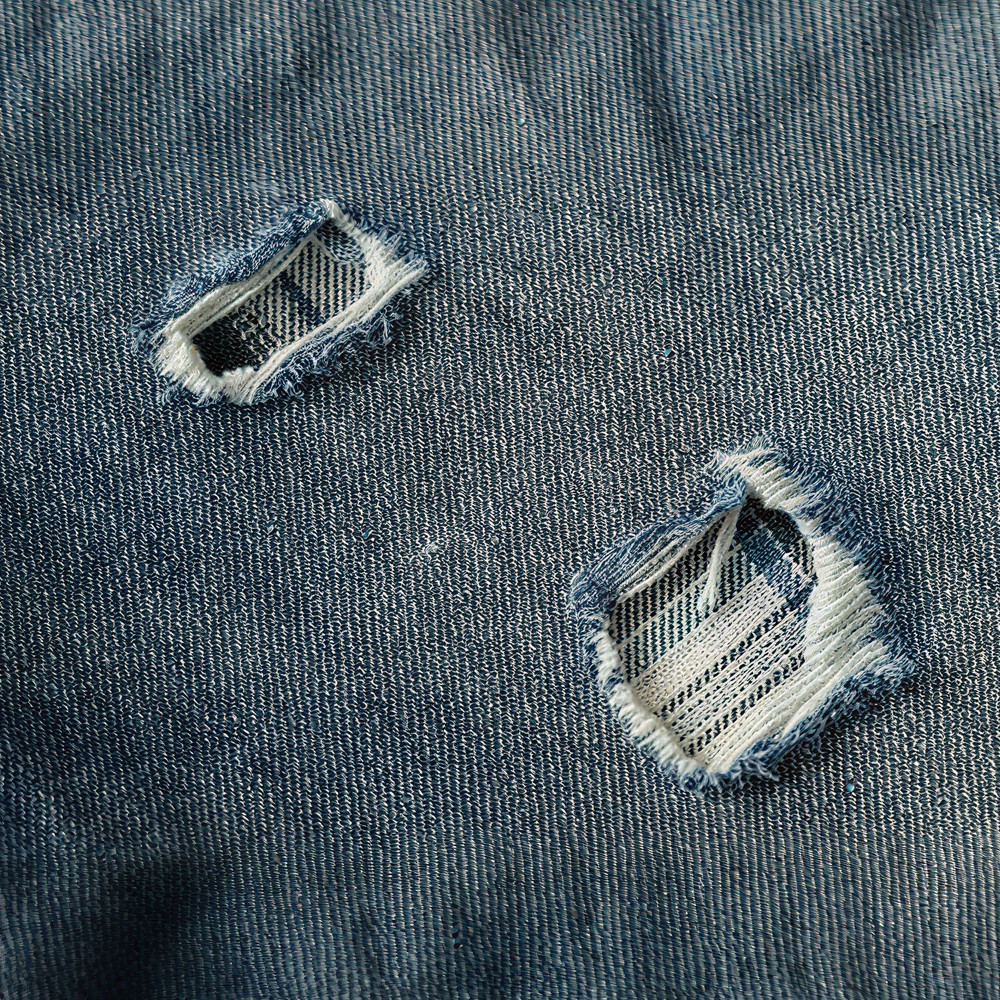 DIYクラフトダメージパッチワーク　ヘビーオンスセルビッジデニムパンツ