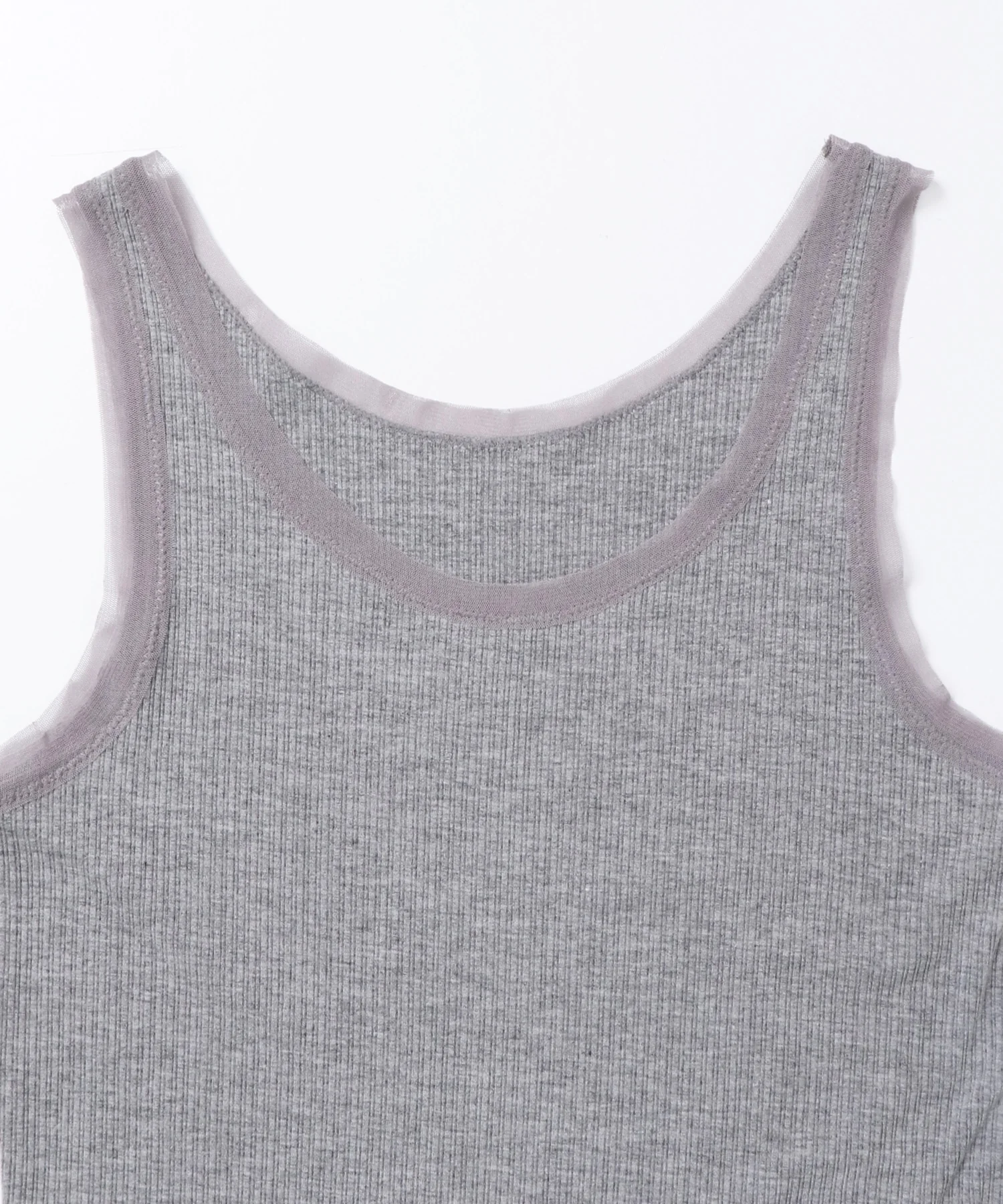 前後2WAY リブチュールタンクトップ