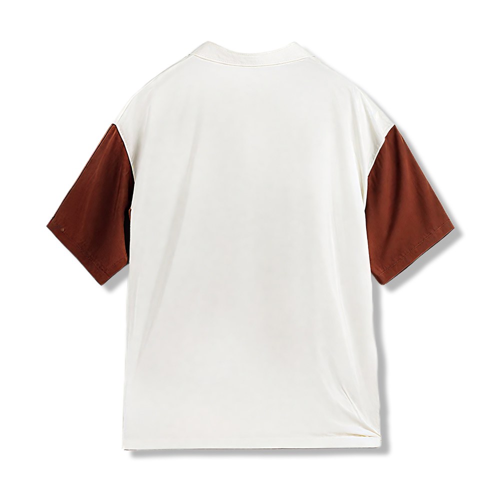 アメリカンヴィンテージモーター柄付き開襟シャツ