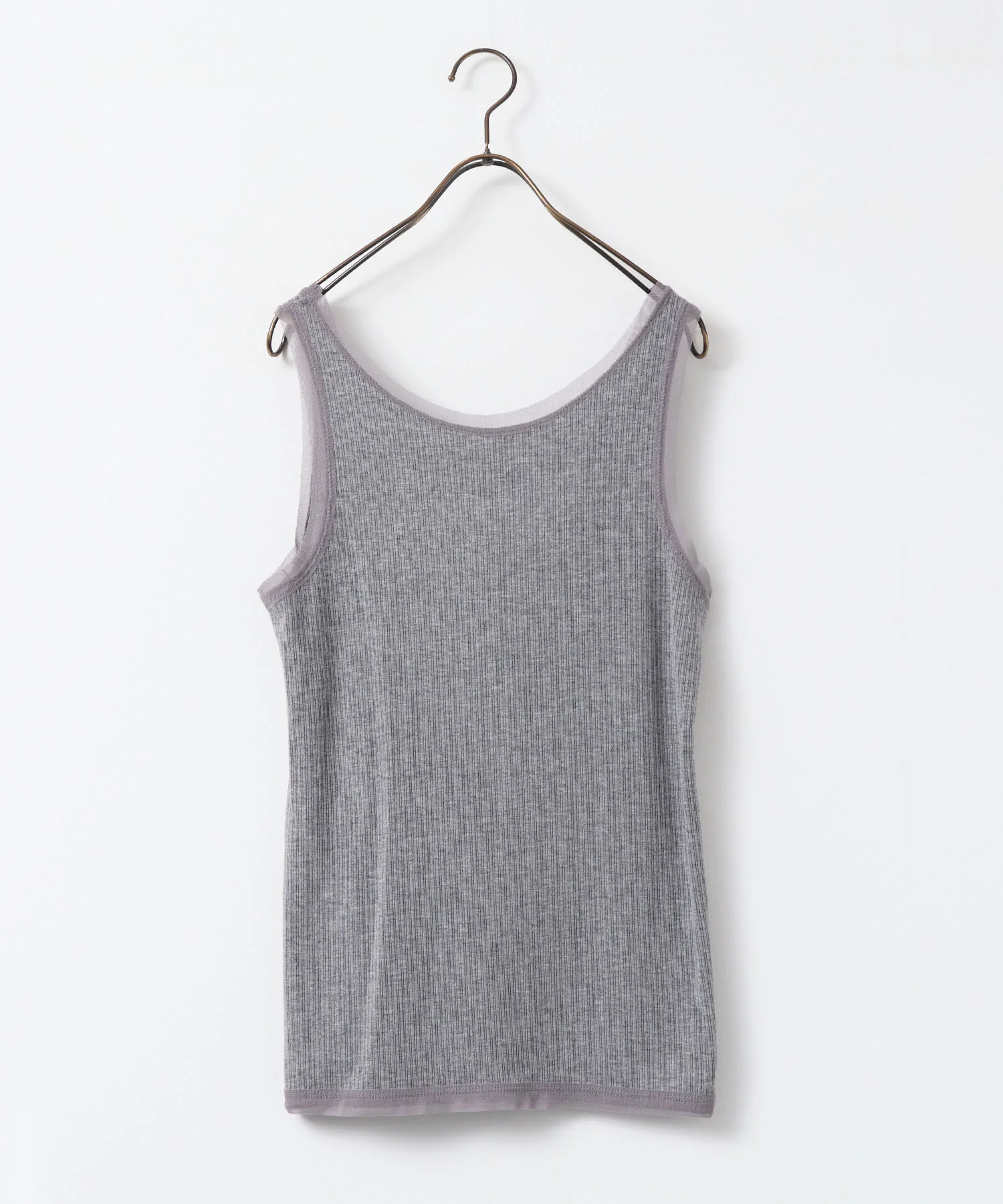 前後2WAY リブチュールタンクトップ