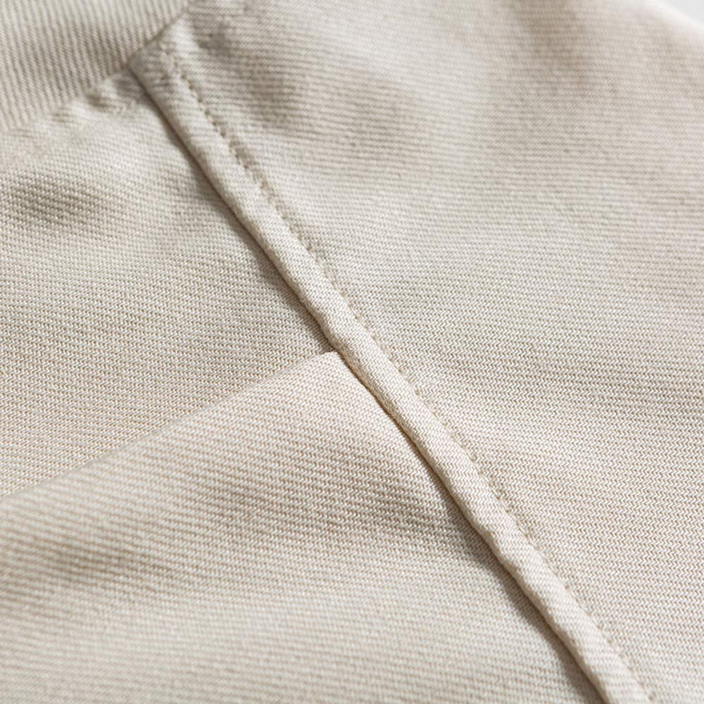 レトロスタンドカラー　ターコイズボタン付きワークシャツ