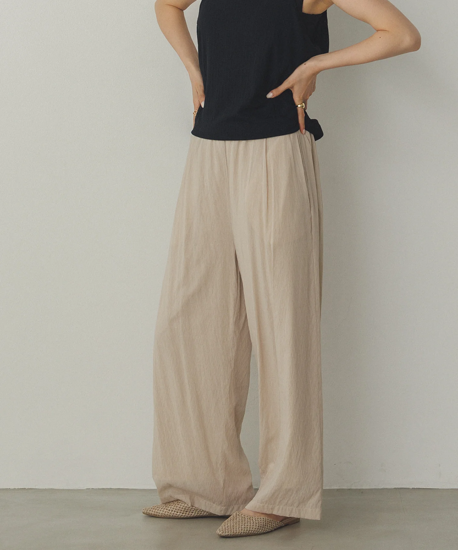 シアー ストレートパンツ