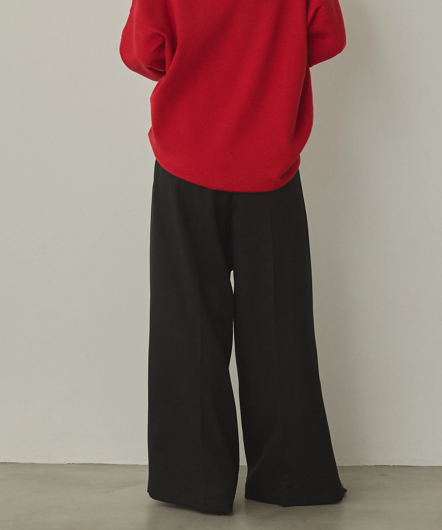 ツイルストライプ タックワイドパンツ