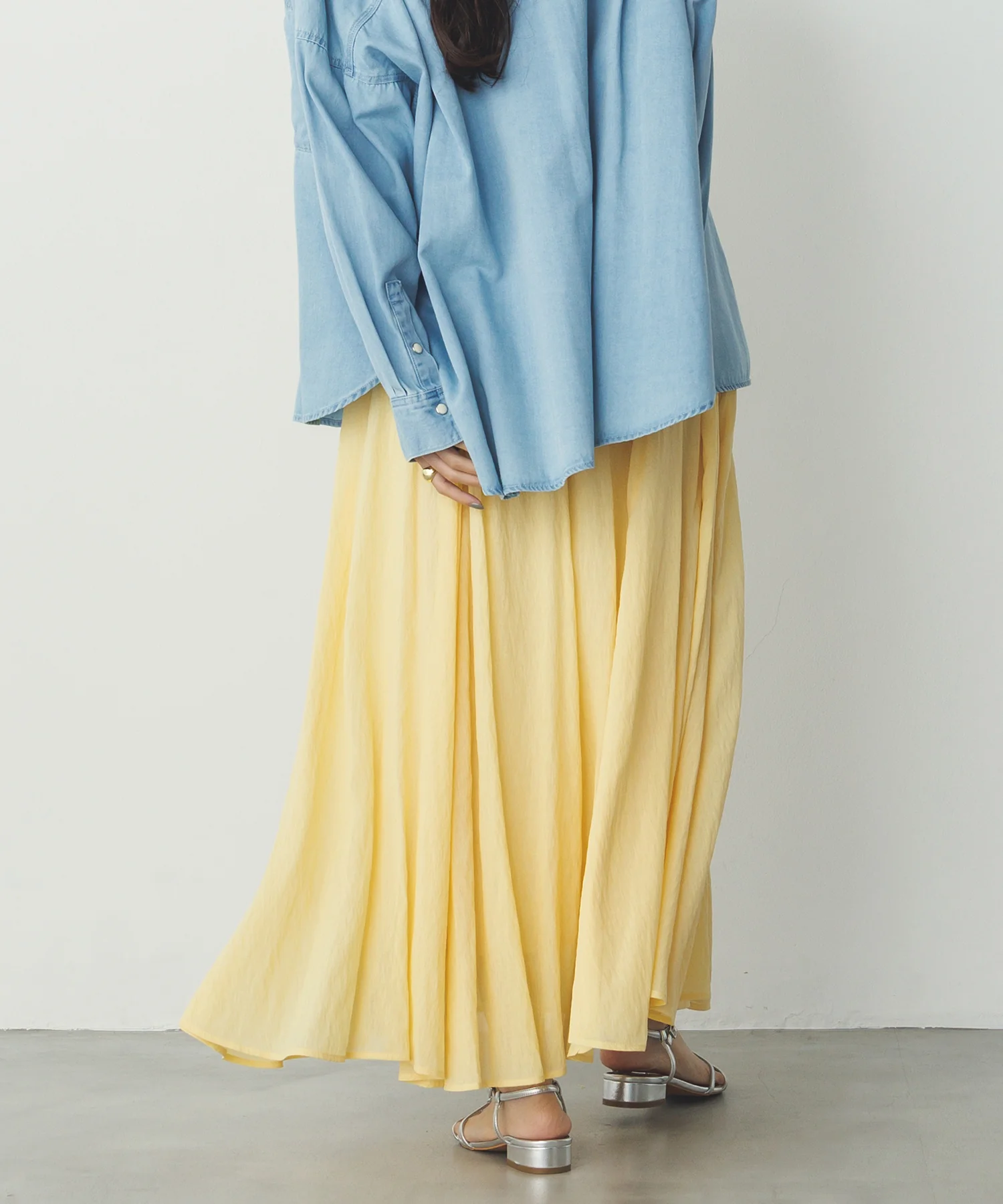 【新色追加】ハイツイストシアー マキシフレアスカート