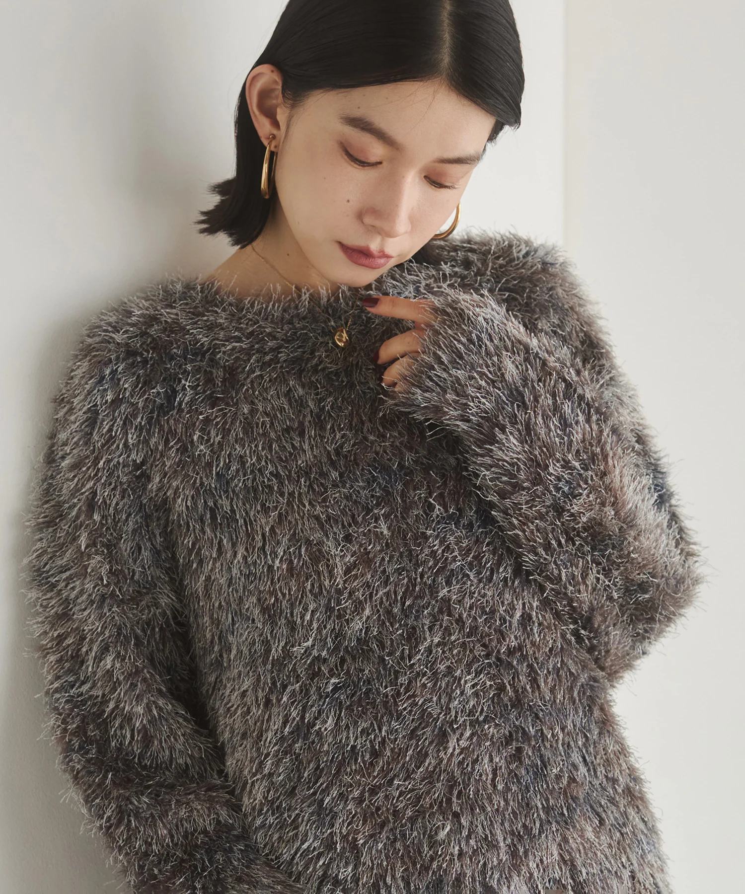 ミックス シャギーニット