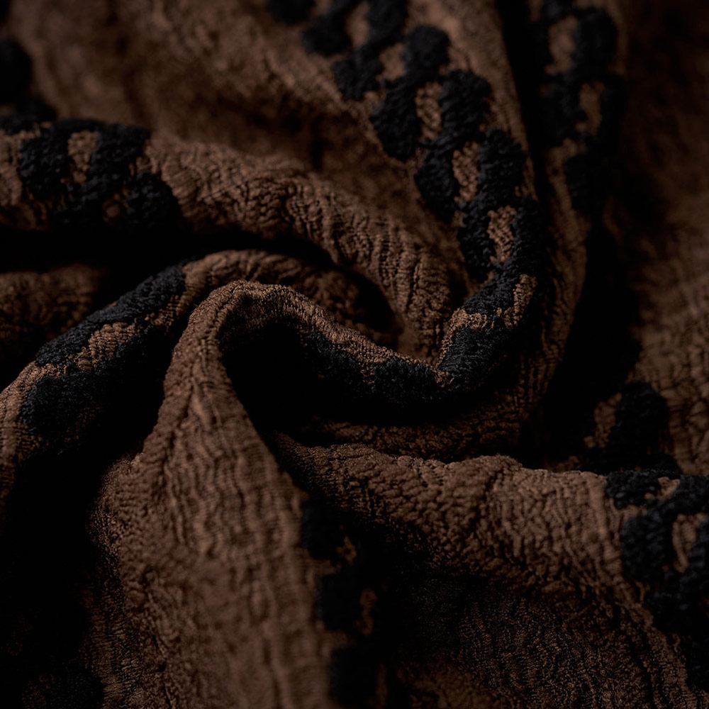 レトロエスニック調ジャカード　ストライプ長袖シャツ