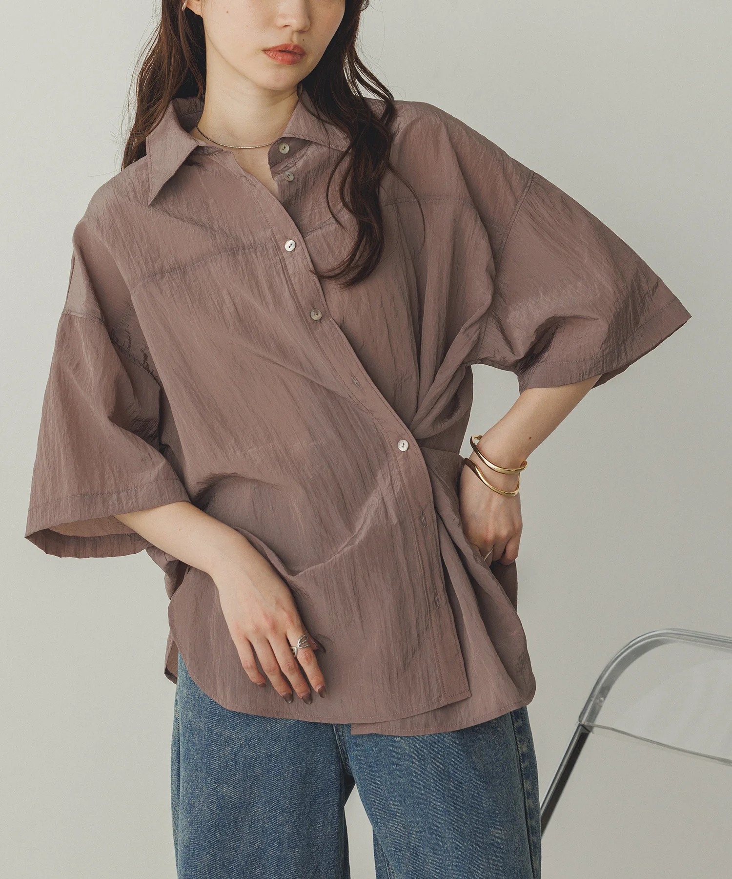 ワッシャー加工 2WAYシャツ