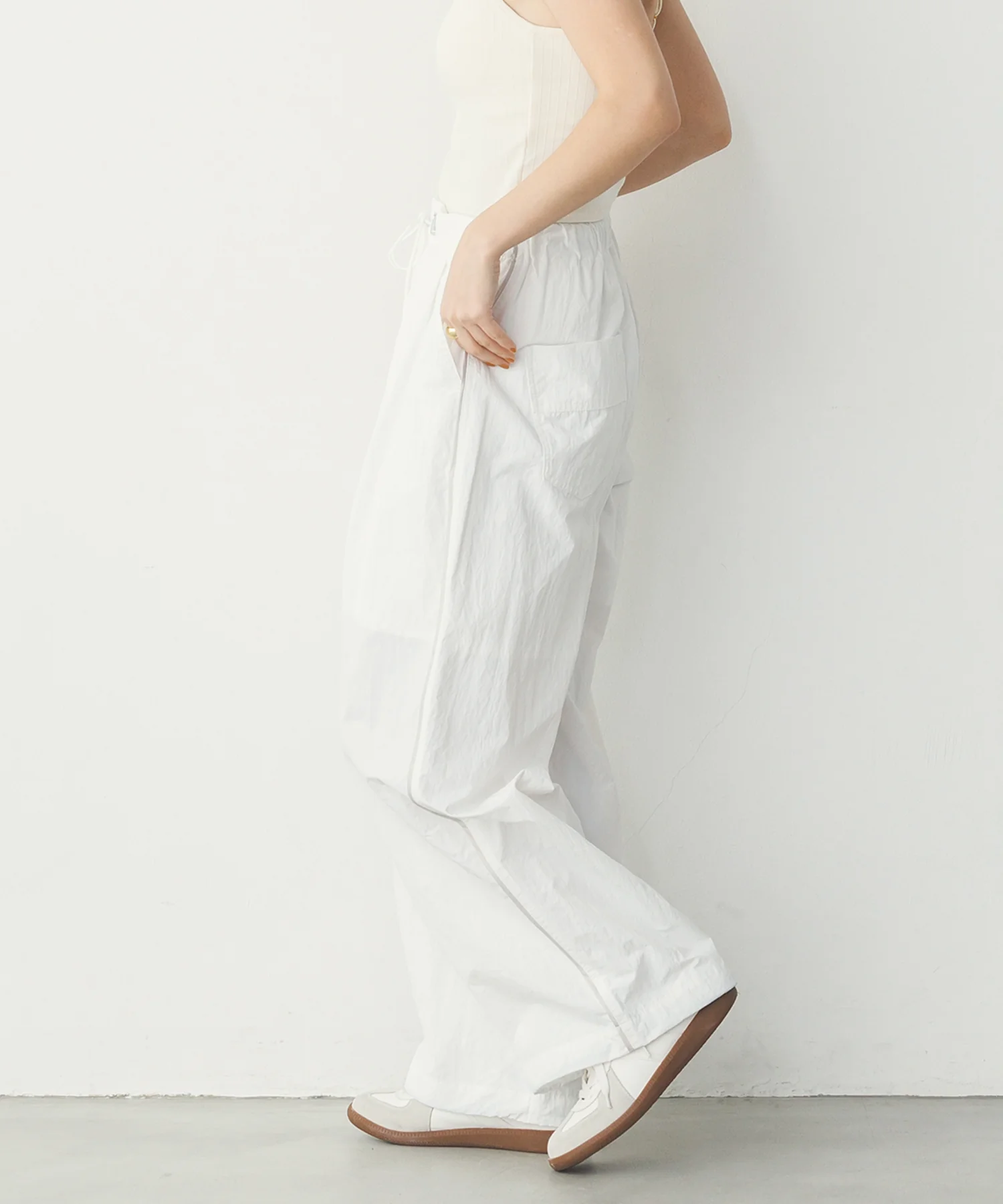 【撥水加工】グログラン タックパンツ