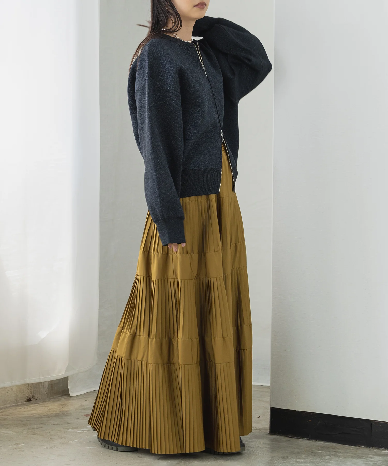 【WEB限定/別注】ジップショートカーディガン