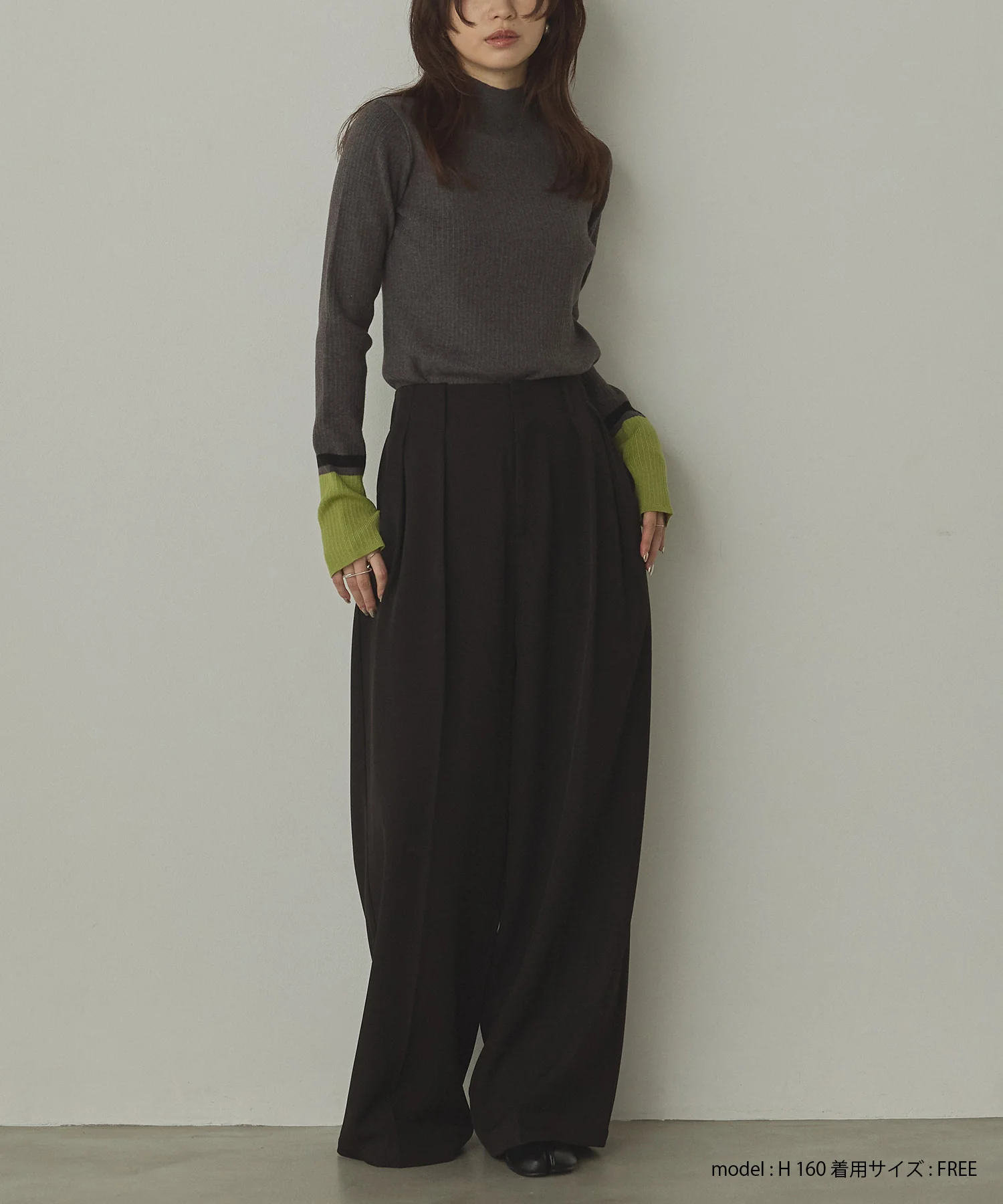 ポリツイル タックパンツ