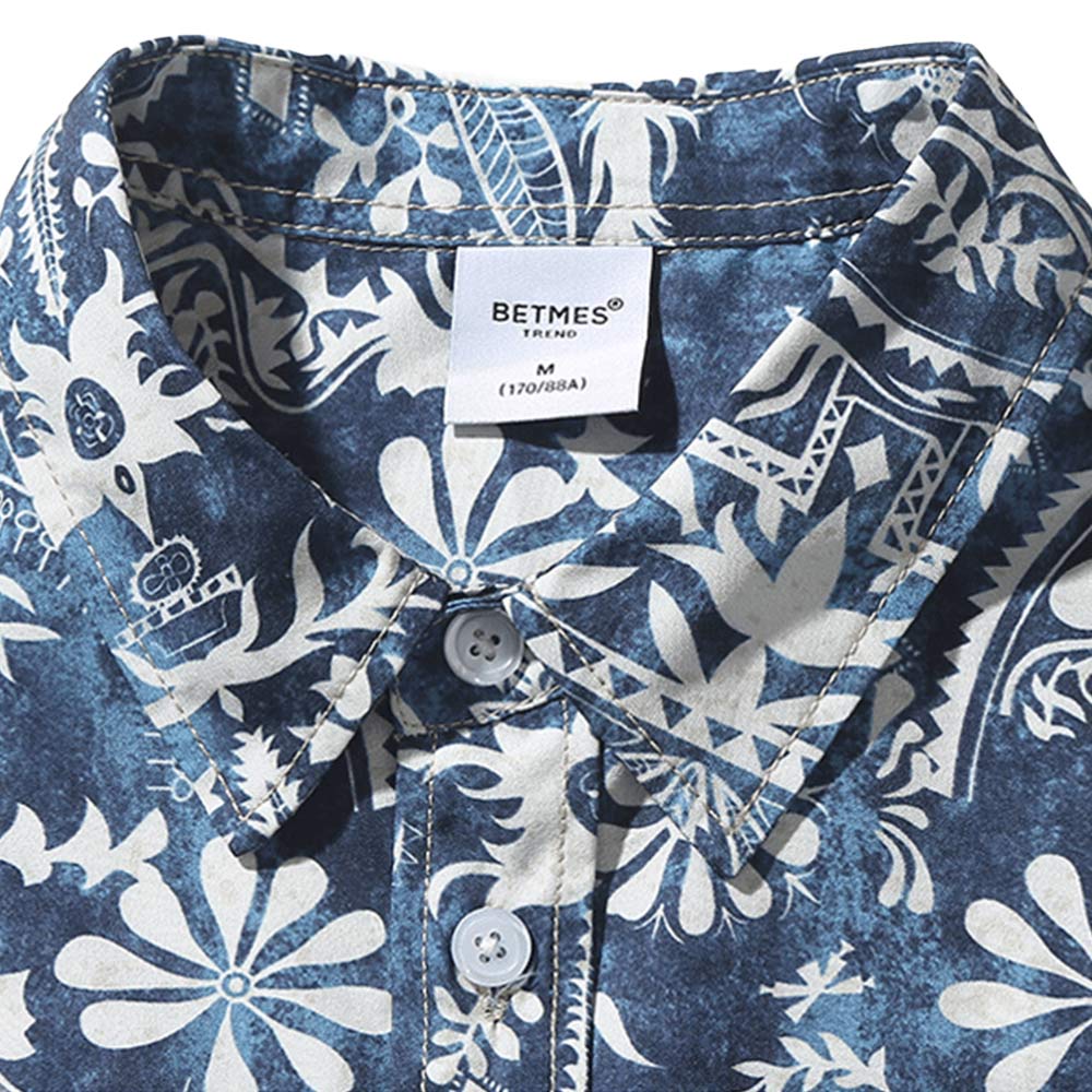 レトロ風プリントメンズ夏シャツ半袖