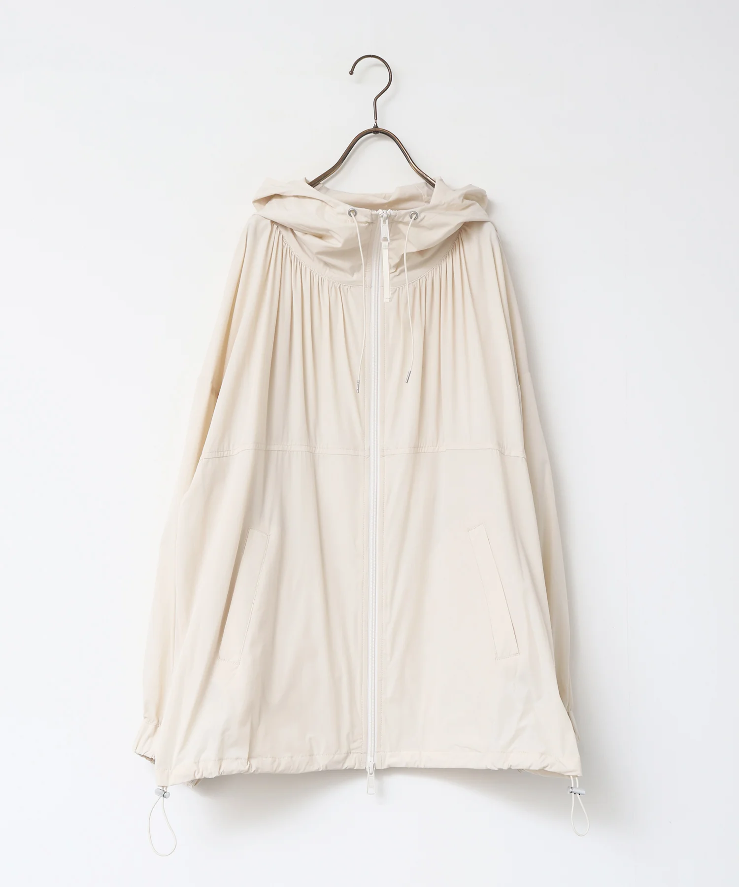 【接触冷感】フード付 ギャザーブルゾン