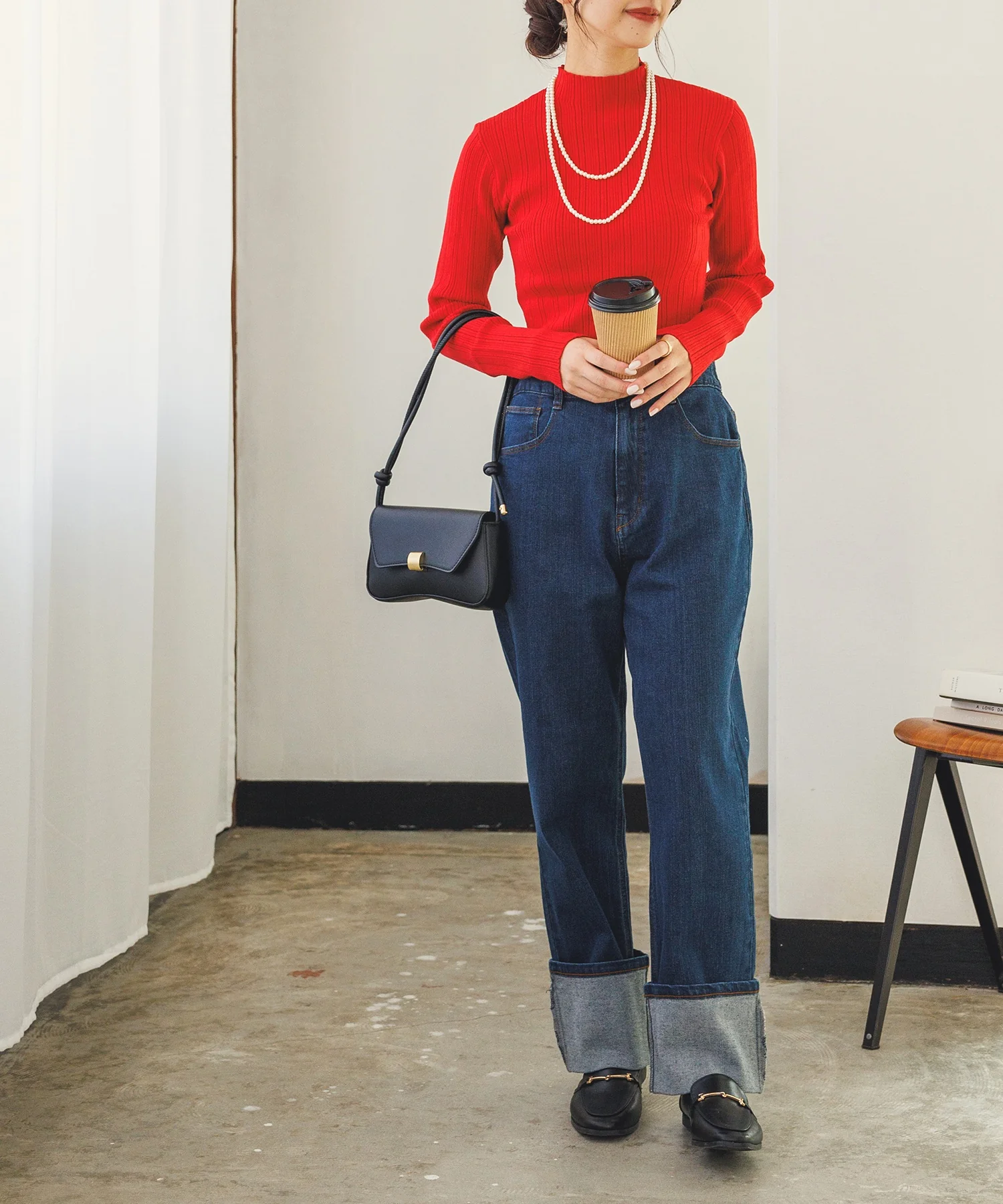 【静電気防止】やわもちヤーン ランダムリブニット