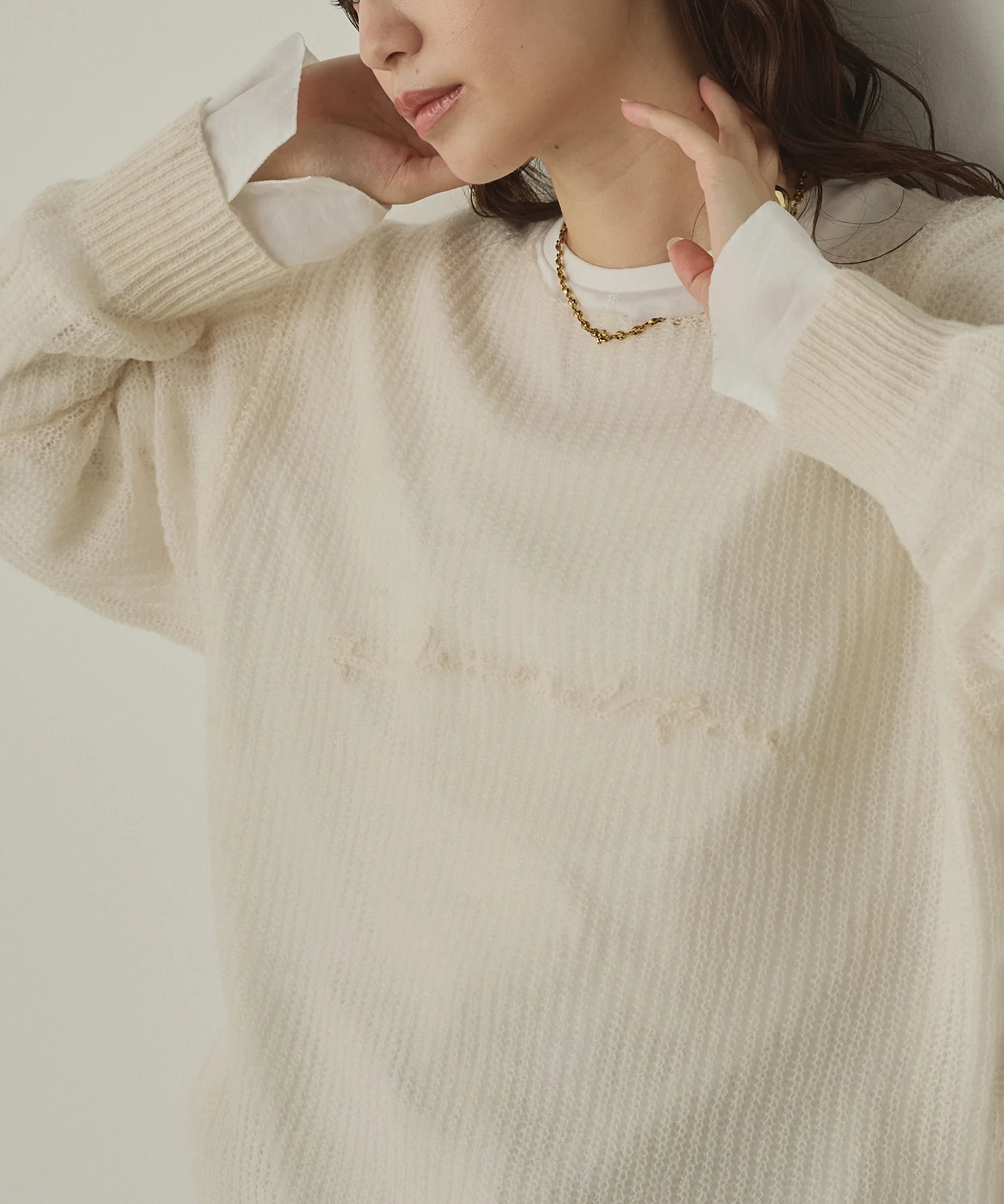 アルパカニット ロゴシアートップス