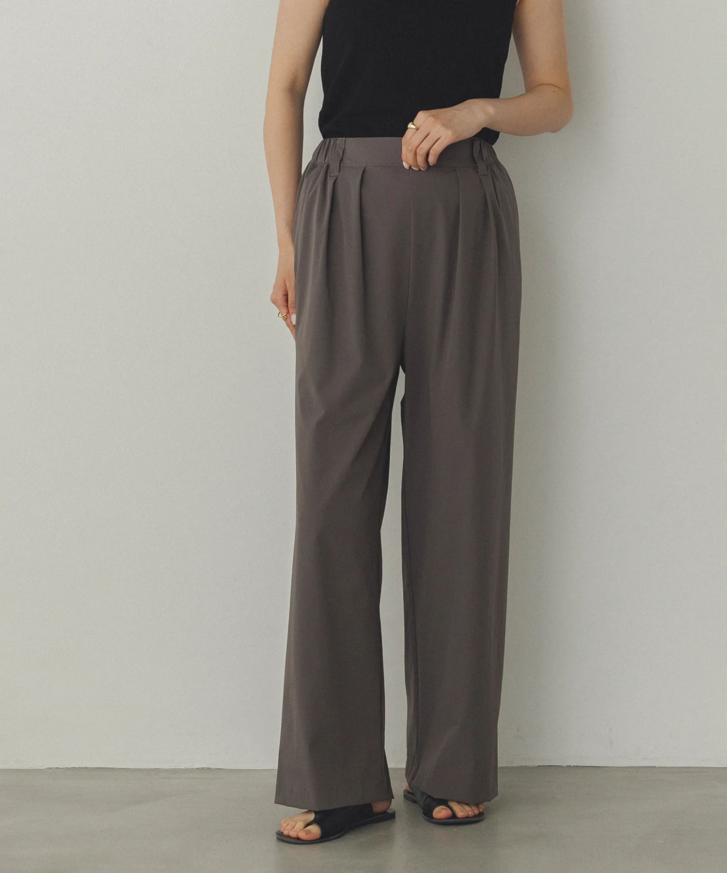 【接触冷感】ワイドストレートパンツ