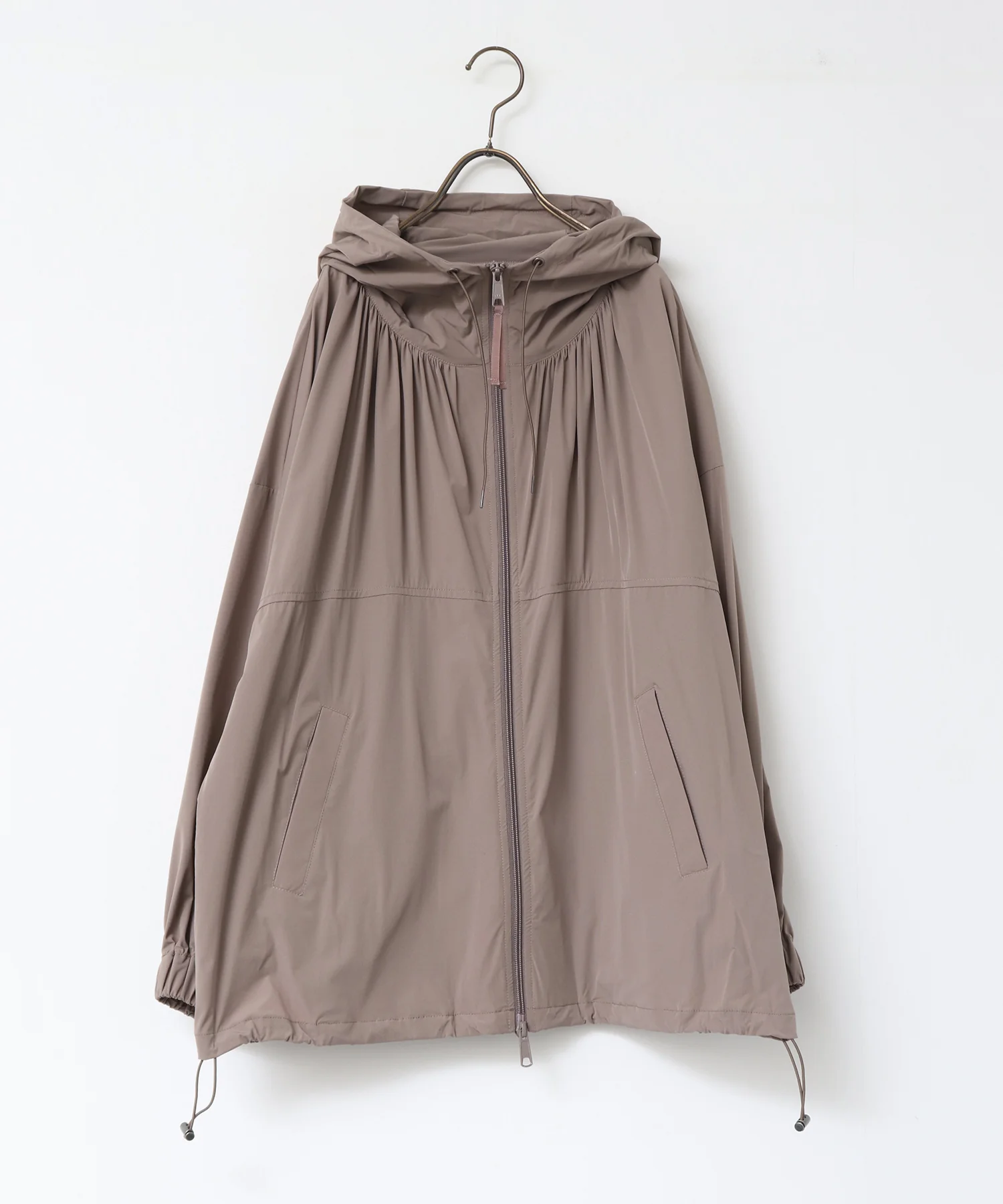 【接触冷感】フード付 ギャザーブルゾン