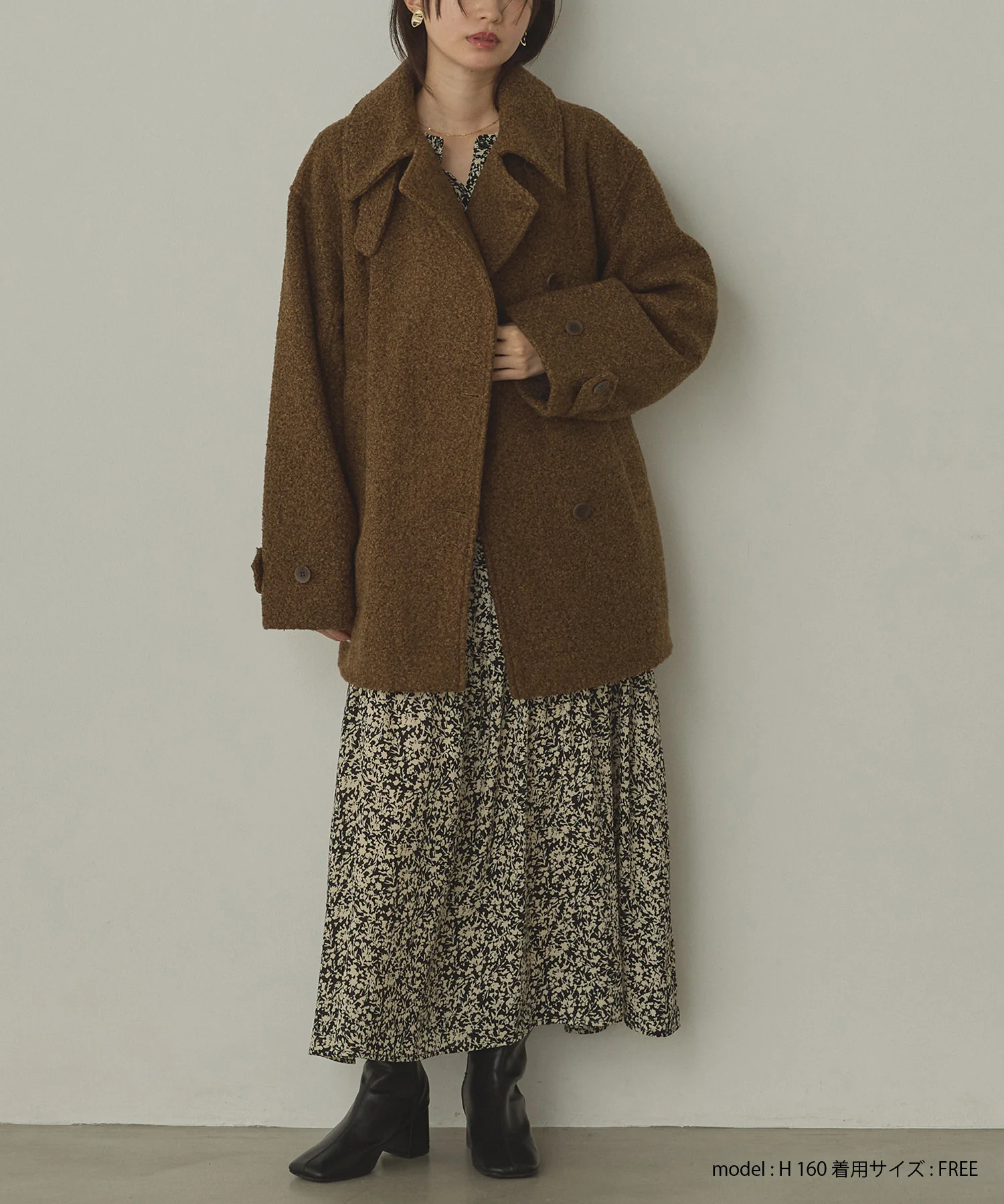 くるくるブークレ ミディアムコート