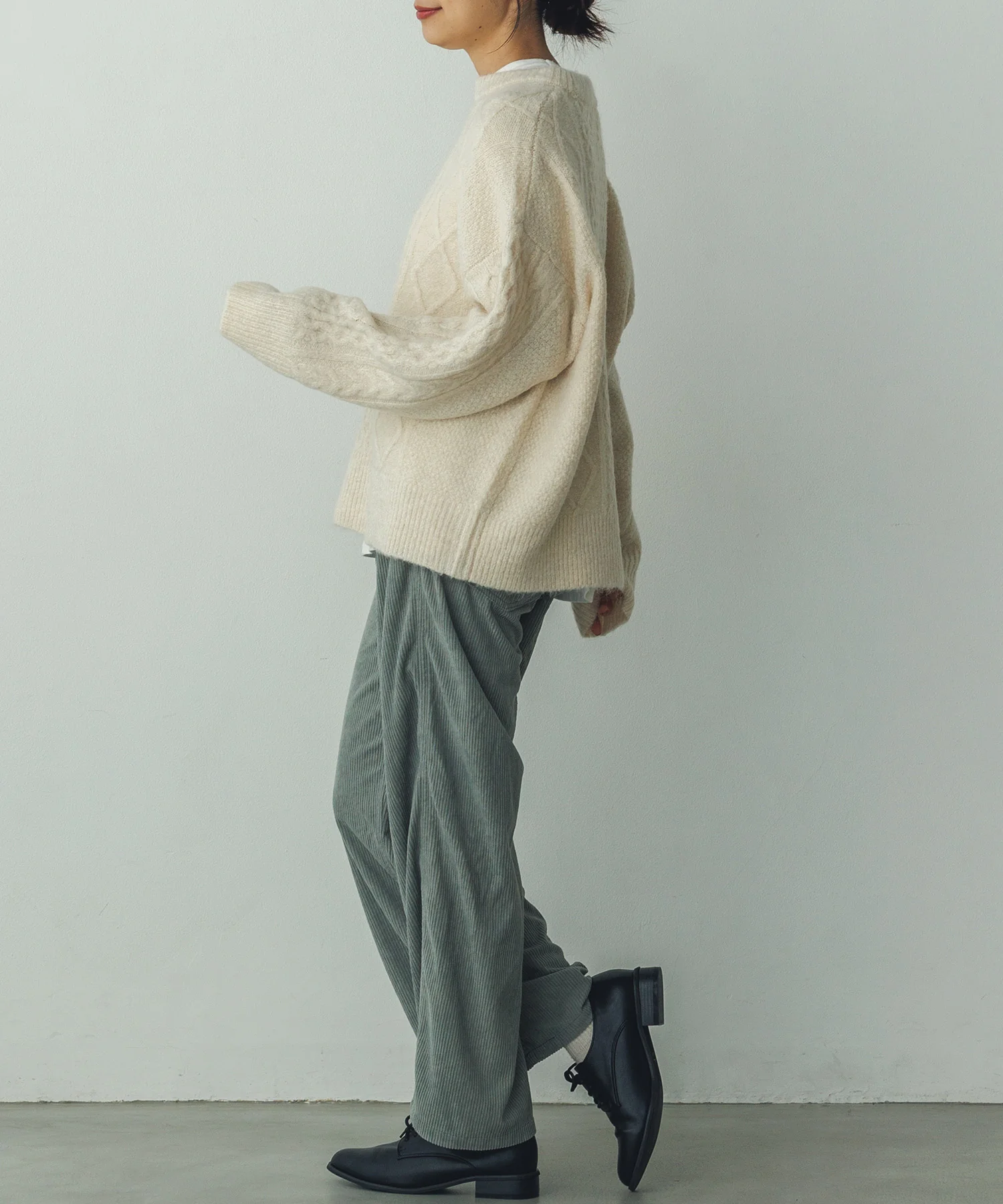 コーデュロイ ワイドストレートパンツ