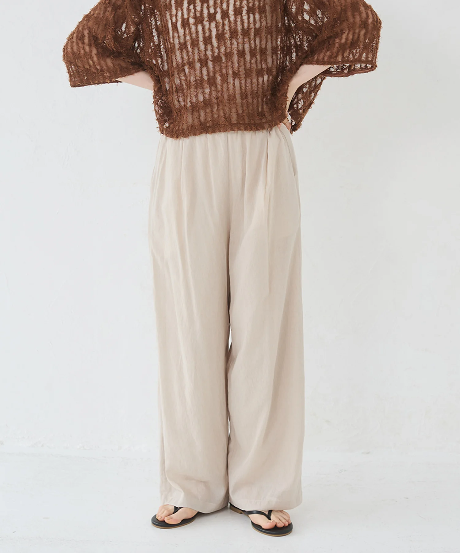 シアー ストレートパンツ