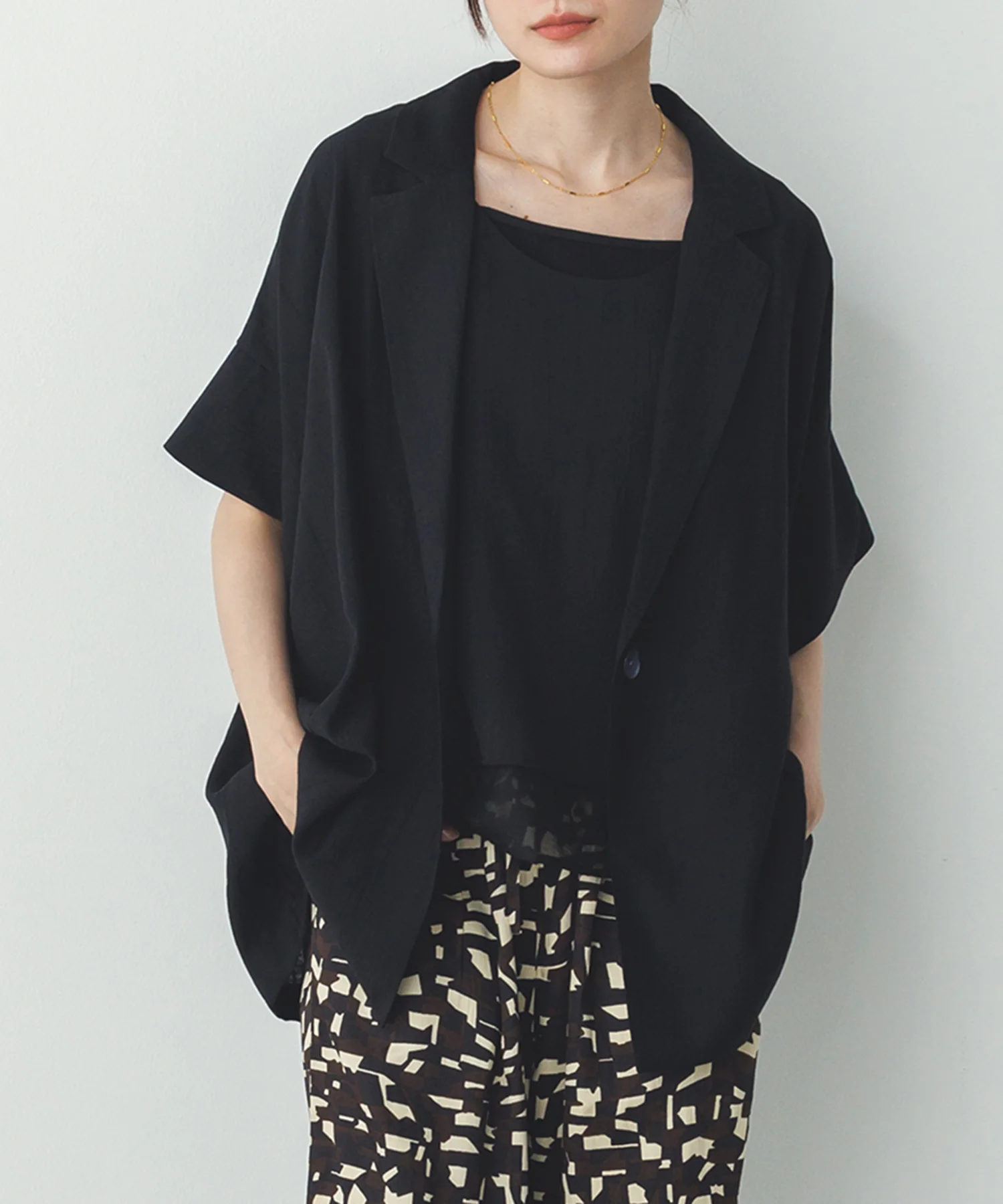 ワッシャーサテン シャツジャケット