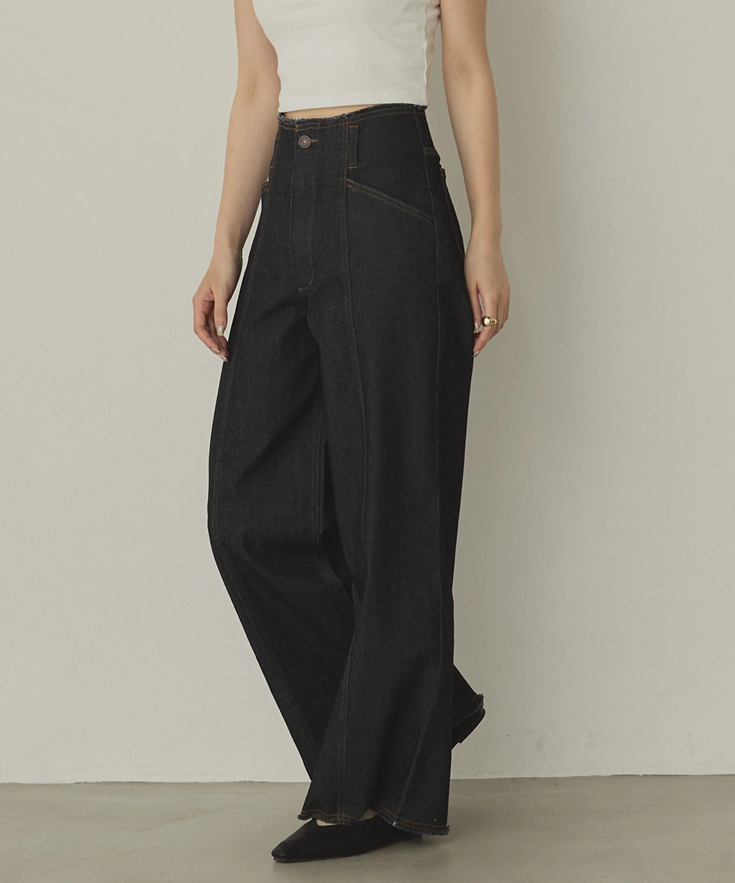 ツイル/デニム ワイドパンツ