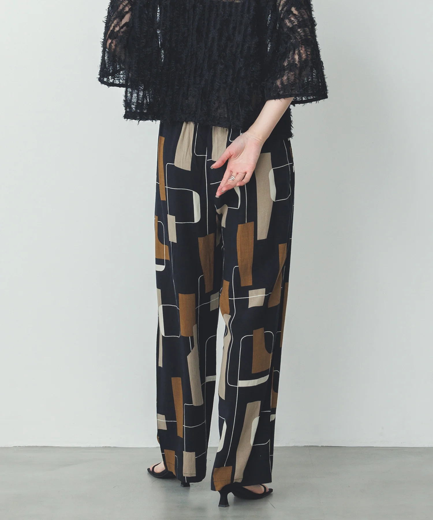 レーヨン スラブプリント イージーパンツ