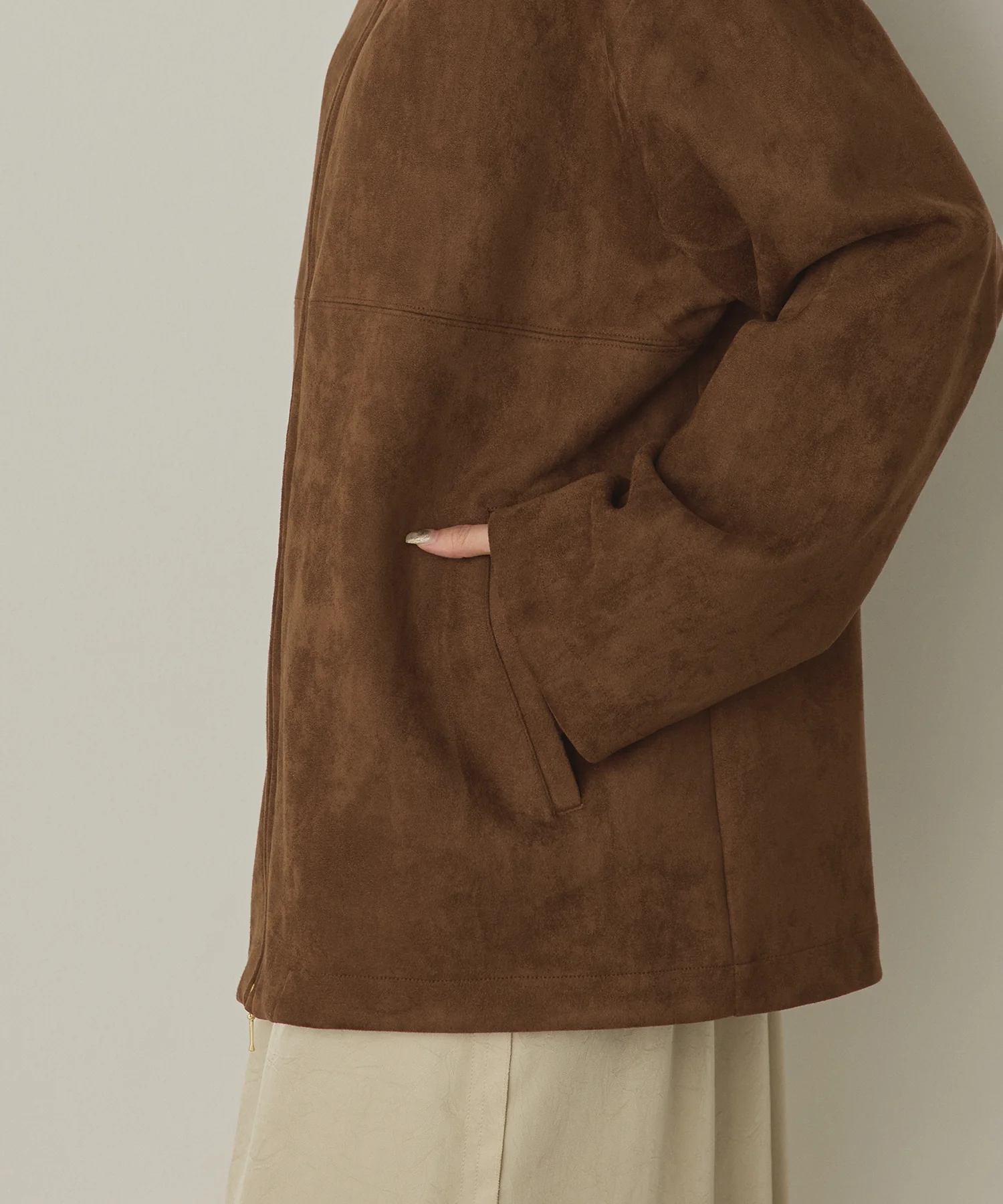 フェイクスウェード Wジップオーバーブルゾン